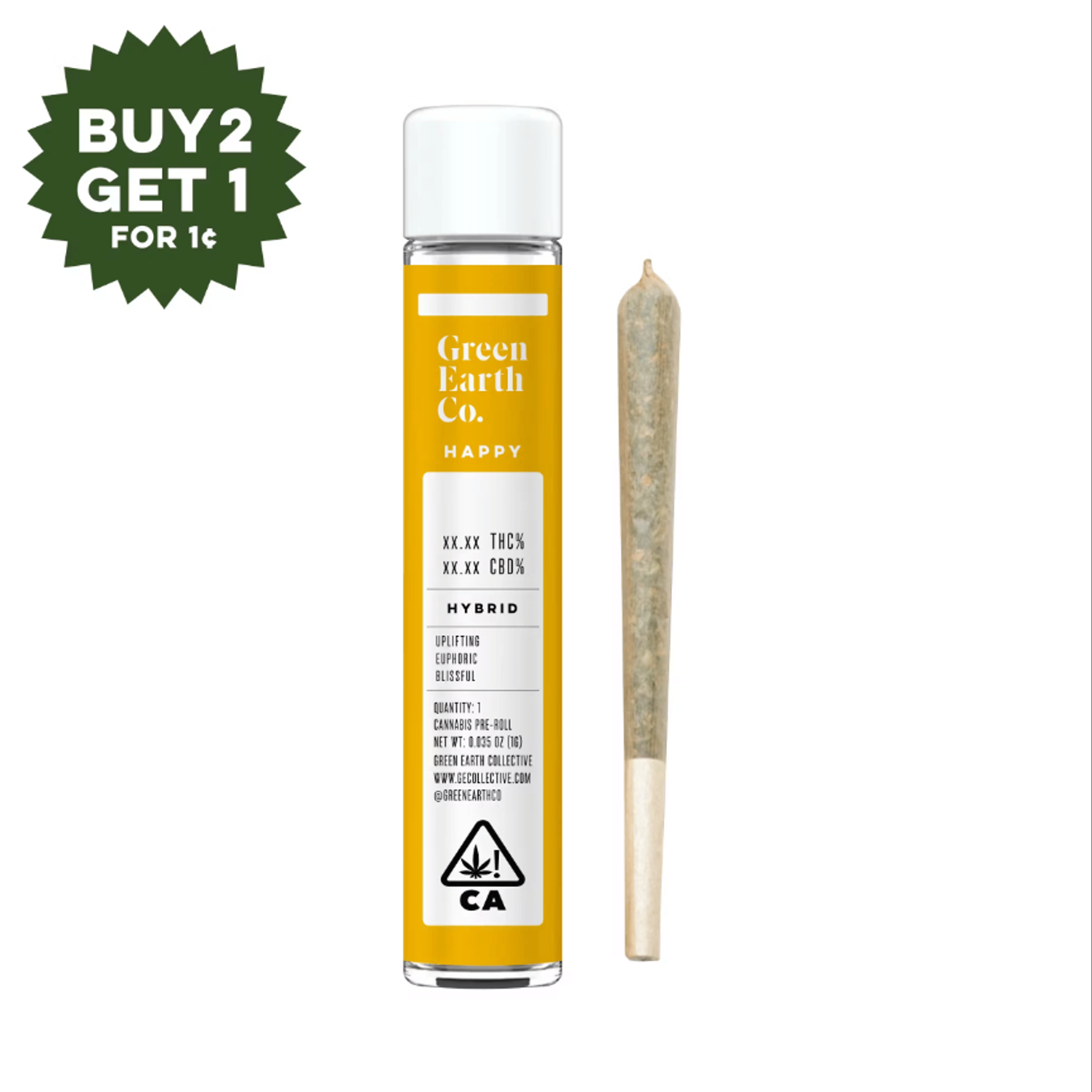 Earth Tube | Carbon Fiber -1g Pre Roll - - Green Earth Co. - - $6 - Pre-Rolls