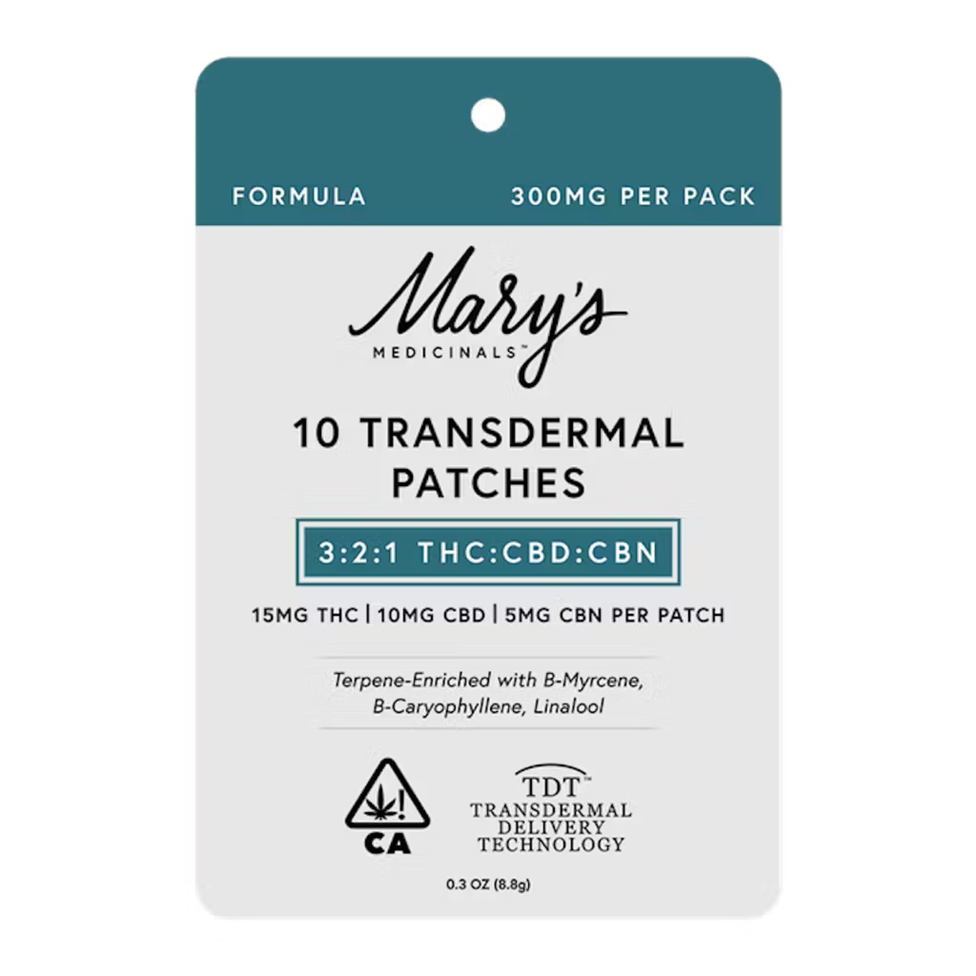 3:2:1 Formula Transdermal Patch - Mary's Medicinals - Patch Single - $14 - Topicals