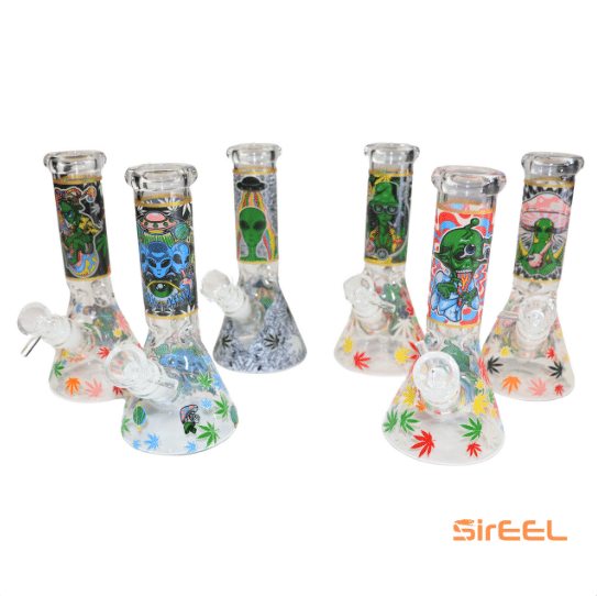 8" 420 Leaf EELien Beaker Bong with Bowl - SirEEL -  - $28 - Accessories