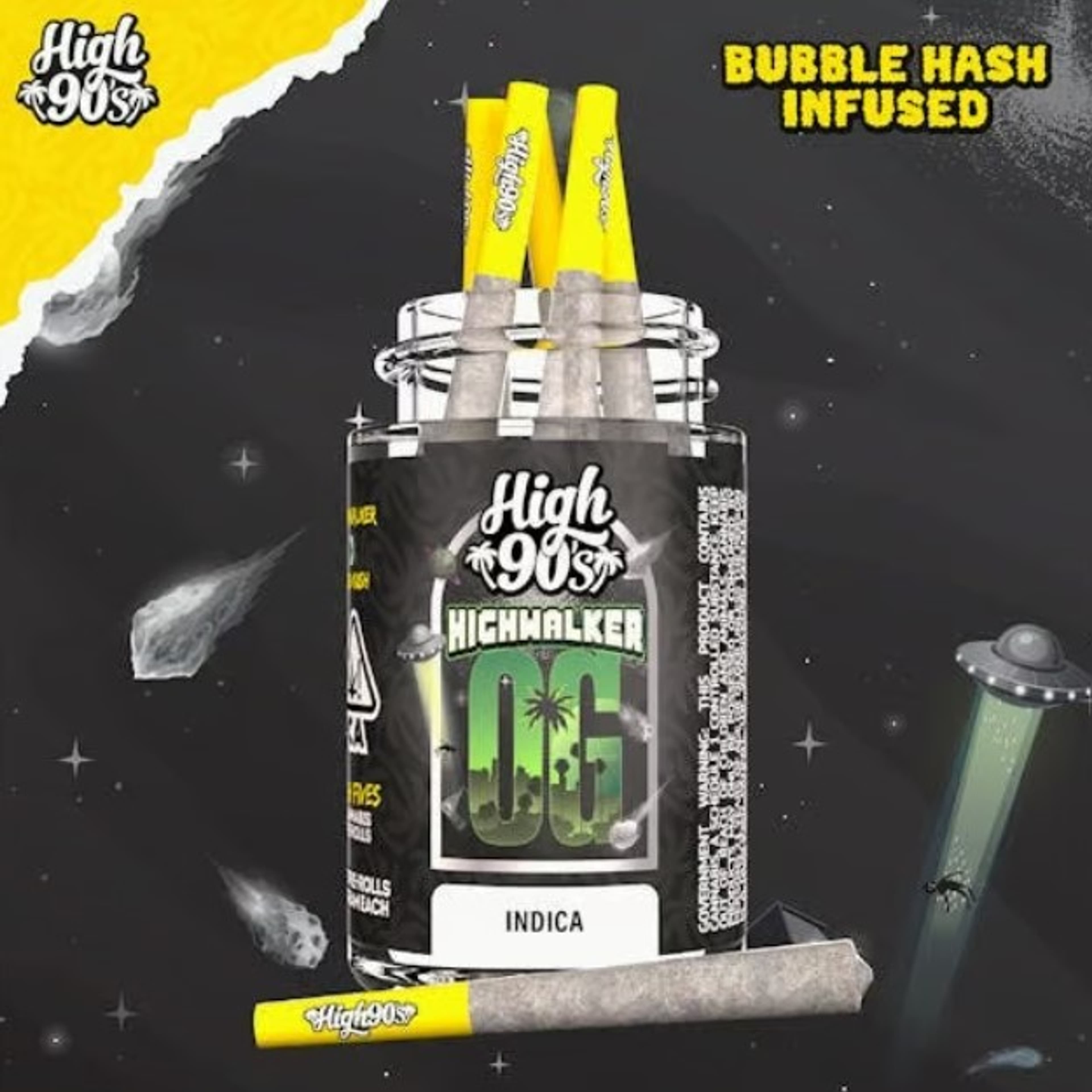High 90's - Highwalker OG - Bubble Hash Infused Pre-Rolls - (5 Pack) - 2.5g - High 90's - 5pk Bubble Hash - $19.99 - Pre-Rolls