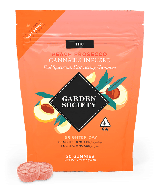 PEACH PROSECCO GUMMIES | BRIGHTER DAY | GARDEN SOCIETY