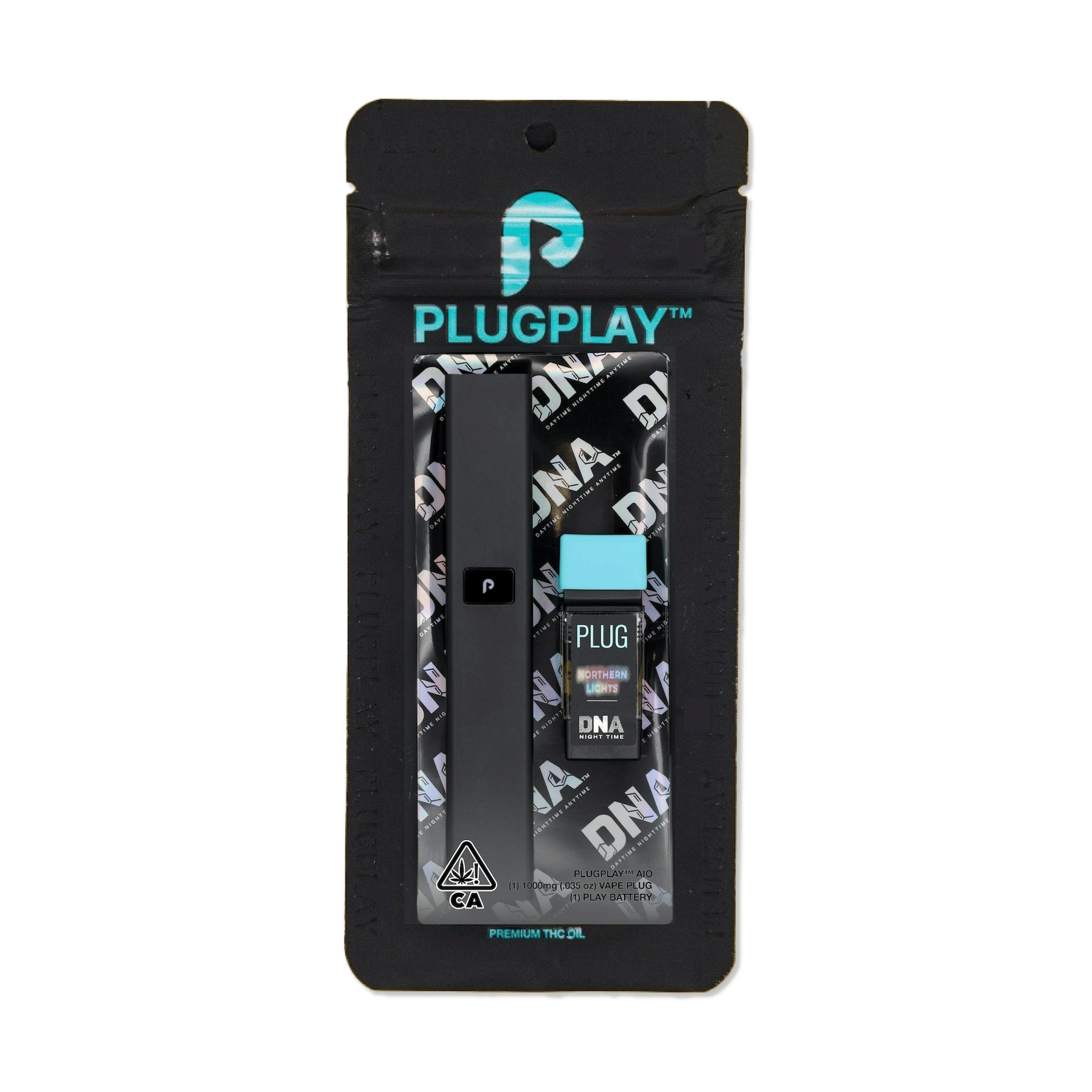 DNA: Northern Lights - Disposable - PLUGplay - One Gram - $47.99 - Disposable Vape (All-In-One, Battery Built-In)