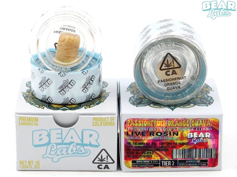 Rosin - Passionfruit Orange Guava - Bear Labs - Tier 3 - $40 - Concentrate