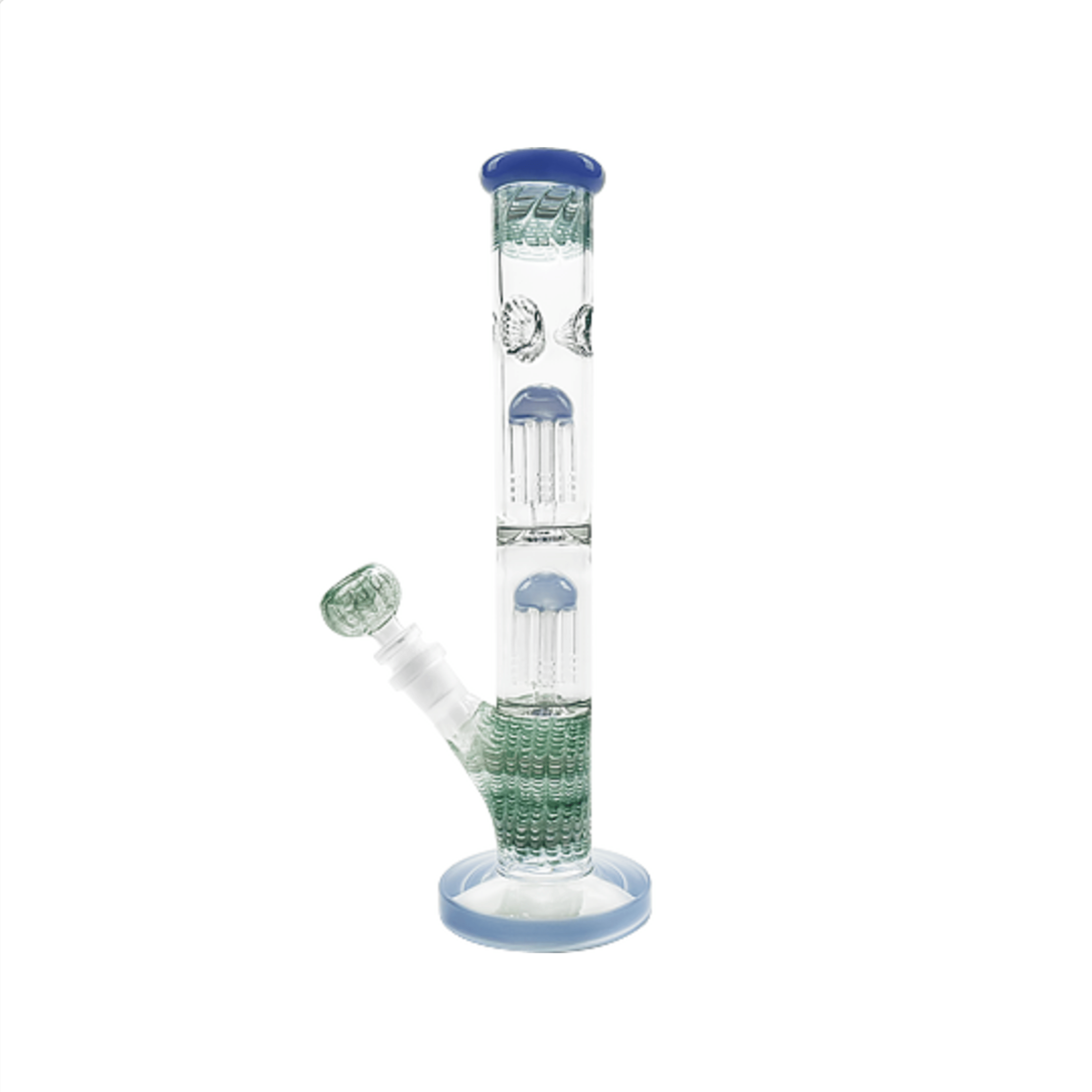 12" DoubleTree Showerhead Perc Water Pipe/Bong with Flower Bowl - Assorted Colors - LuvBuds - 12" DoubleTree - $80 - Pipes/Bongs/Dab Rigs
