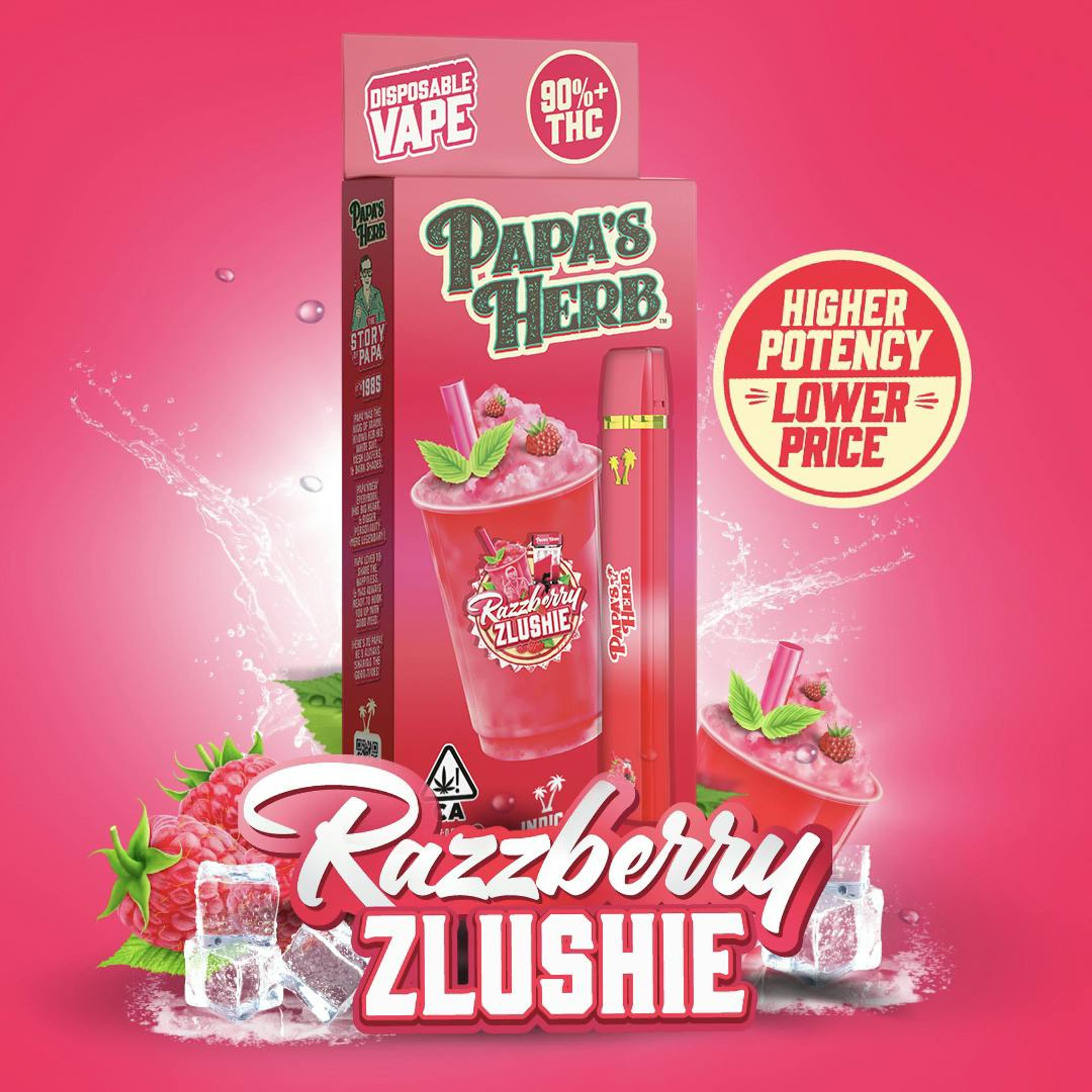 Razzberry Zlushie 1g Disposable - Papa's Herb - - $23.76 - Vapes