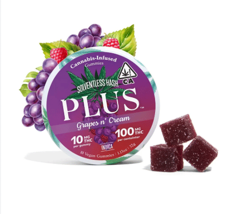 10mg Indica Grapes and Cream 10pk Gummies - Plus -  - $21.65 - Edibles