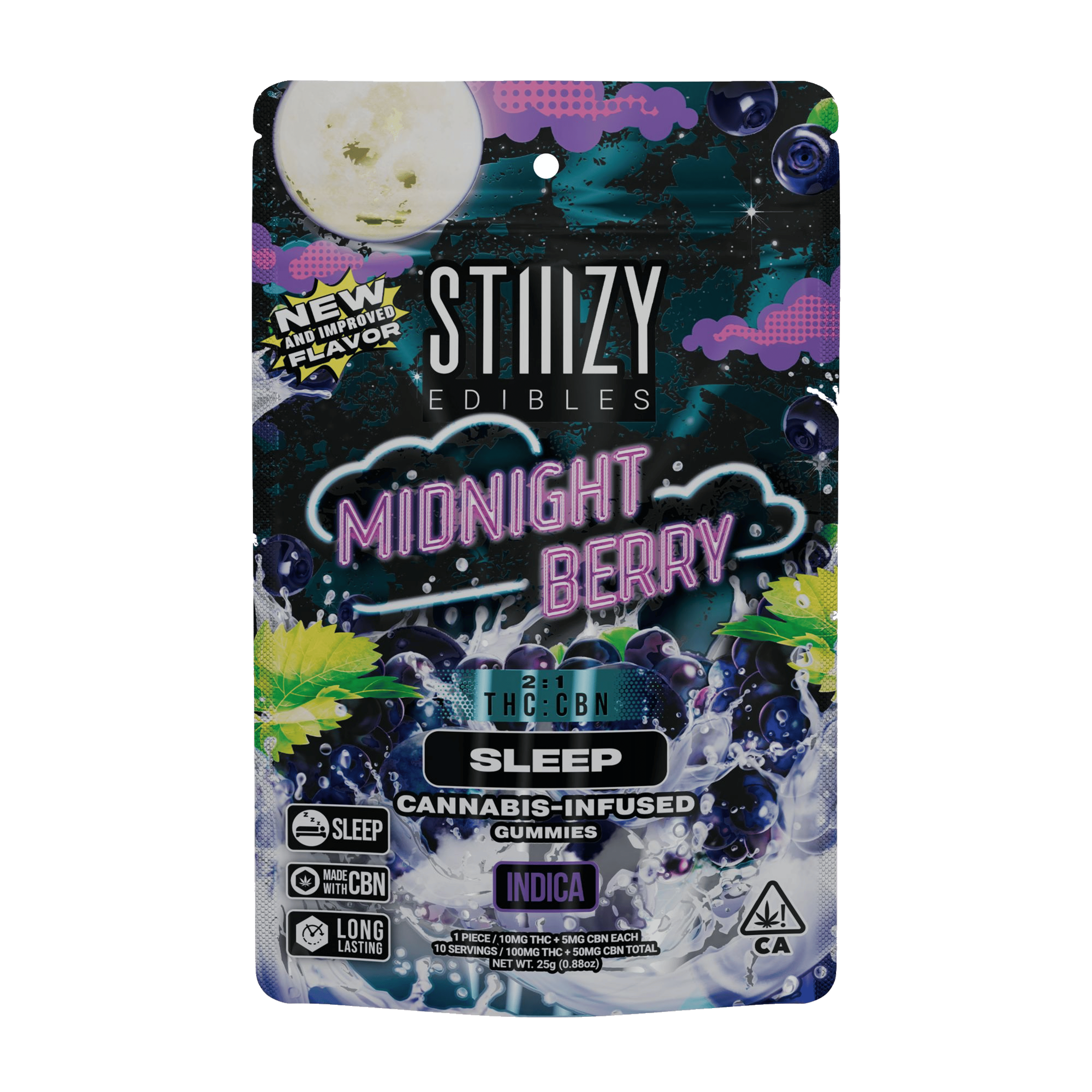 Midnight Berry 2:1 - THC:CBN Gummies - STIIIZY - 10 Gummies - $13.99 - Edibles