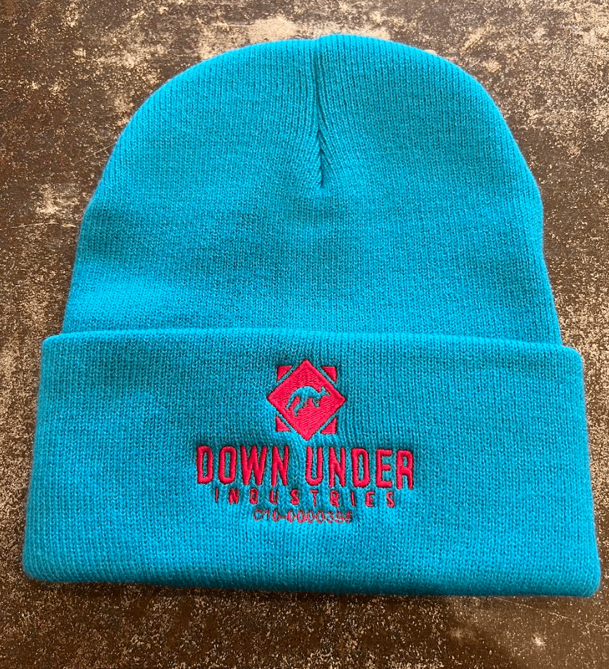 Neon Blue Down Under Beanie -  - $15 - Merch & Things