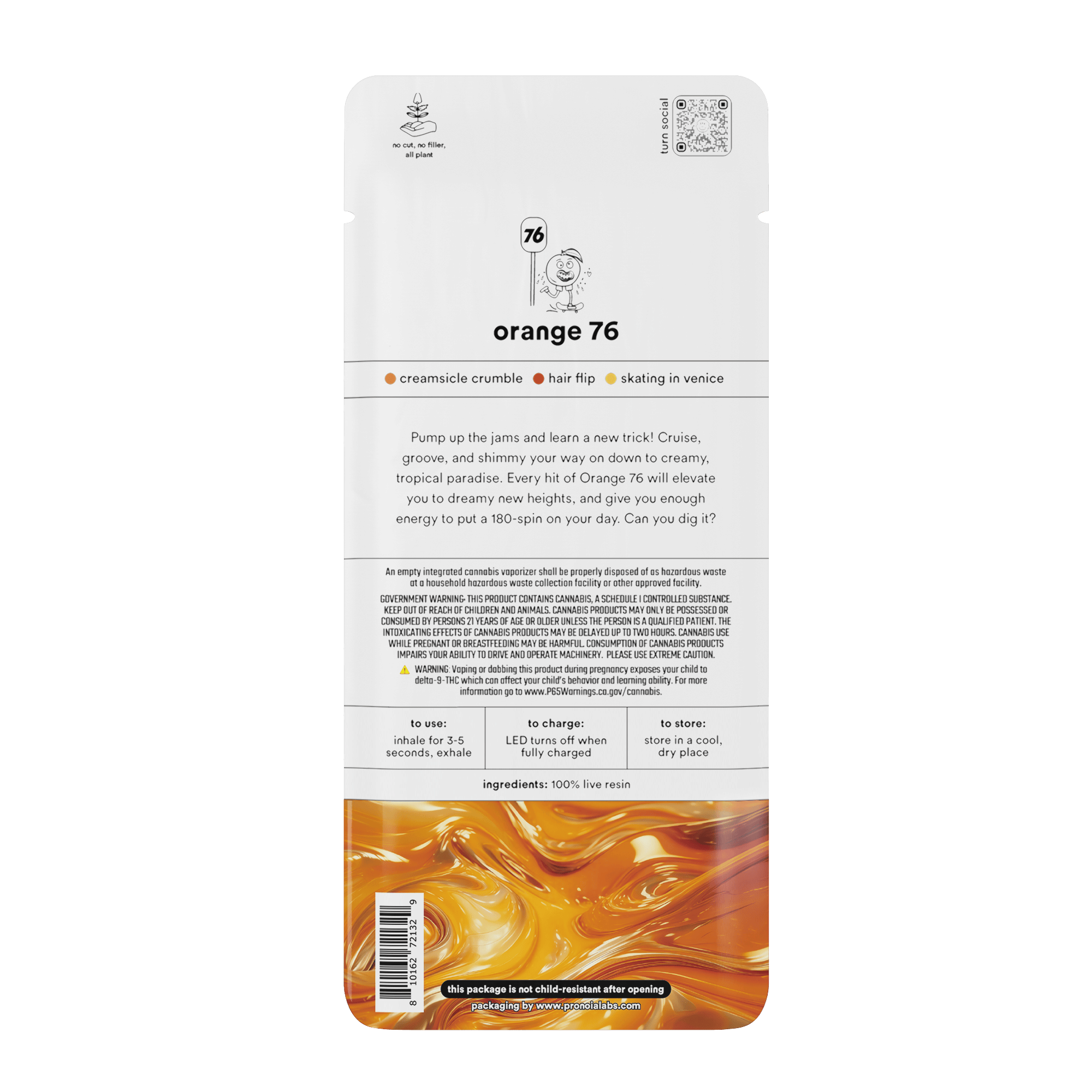 Orange 76 'Turn Up' Live Resin AIO 1g - Turn -  - $38 - Vapes