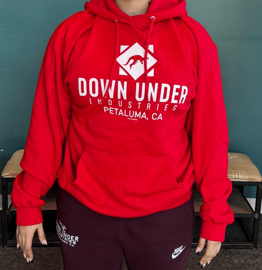 Large Red Down Under Diamond Logo Hoodie -  - $40 - Merch & Things