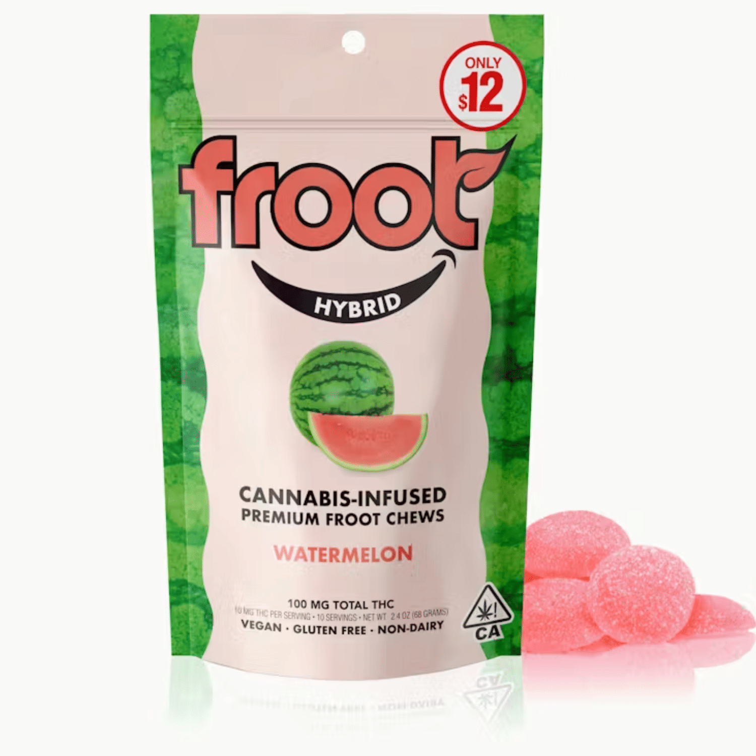 Watermelon Gummies 100mg 10pk - Froot -  - $12 - Edible