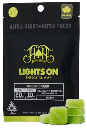 Heavy Hitters Gummie 5pk - Heavy Hitters - Lights On THC: THCv - $26 - Edibles