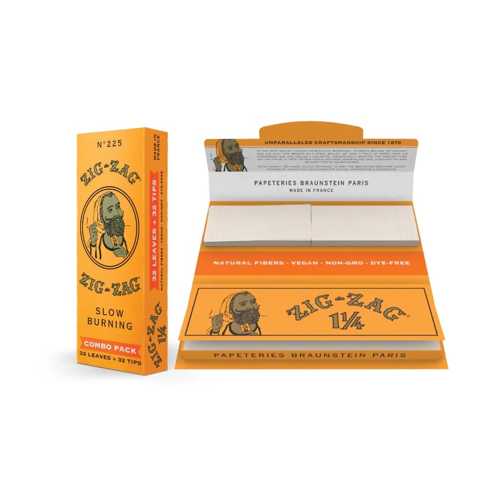 French Orange Papers + Tips | Rolling Papers [1 1/4"] - Zig Zag -  - $4 - Accessories