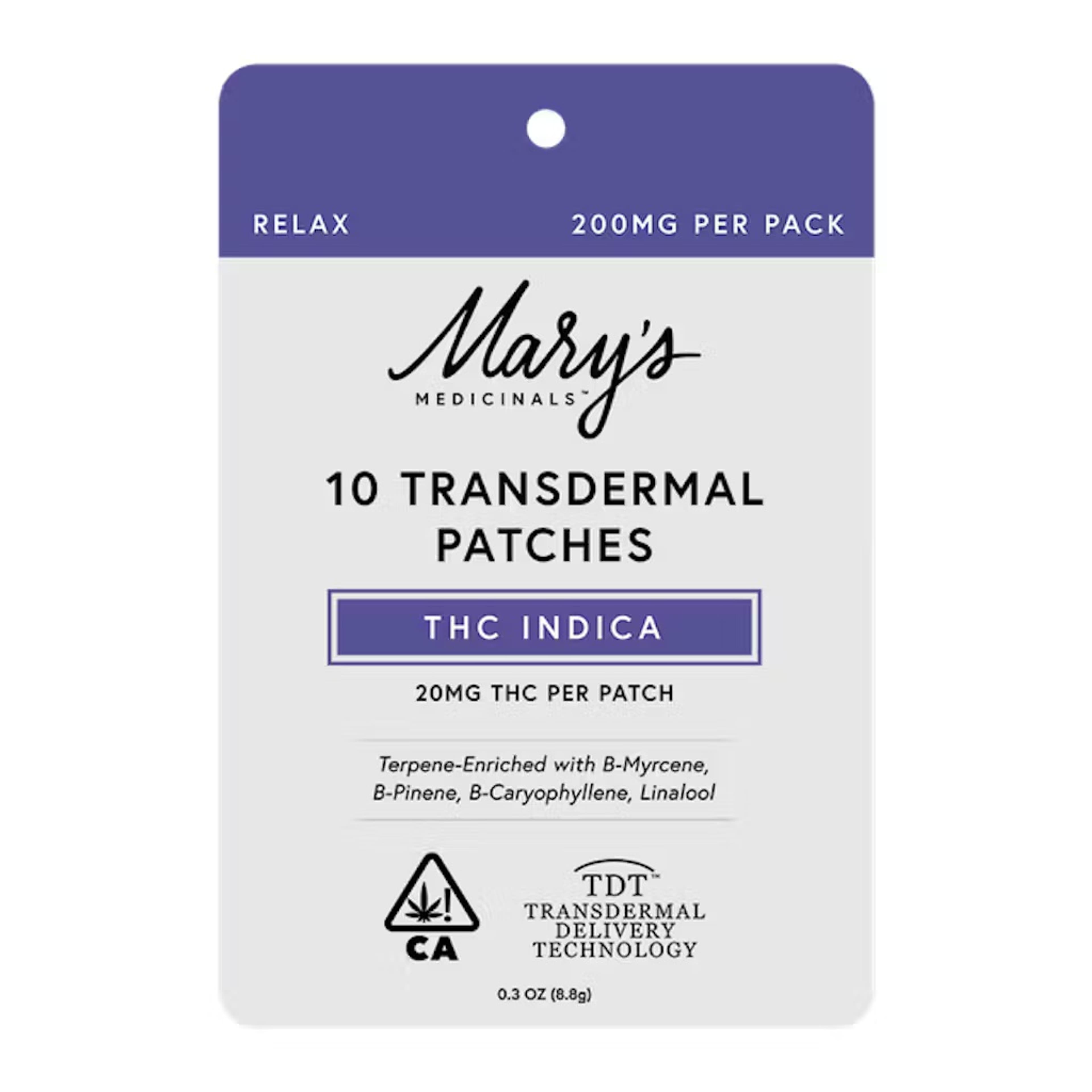 10 Pack Relax Transdermal Patches - Mary's Medicinals - 10 Pack Indica Patches - $55 - Topicals