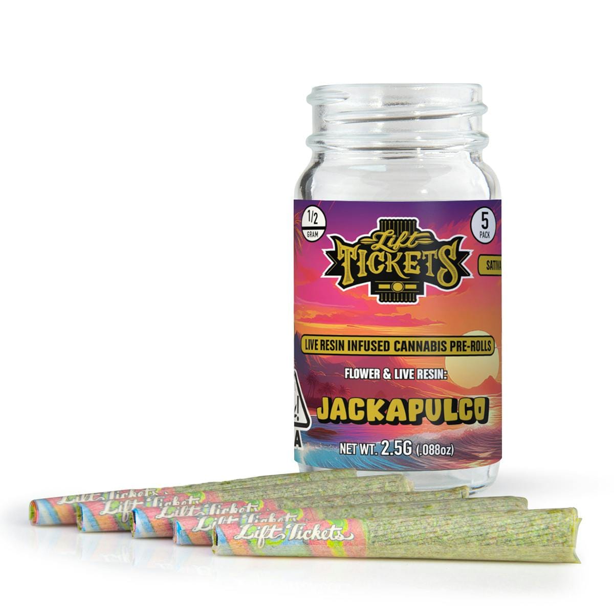 Jackapulco Live Resin Infused Pre-Roll 5 Pack - 2.5g - Lift Tickets -  - $38 - Infused Pre-Rolls
