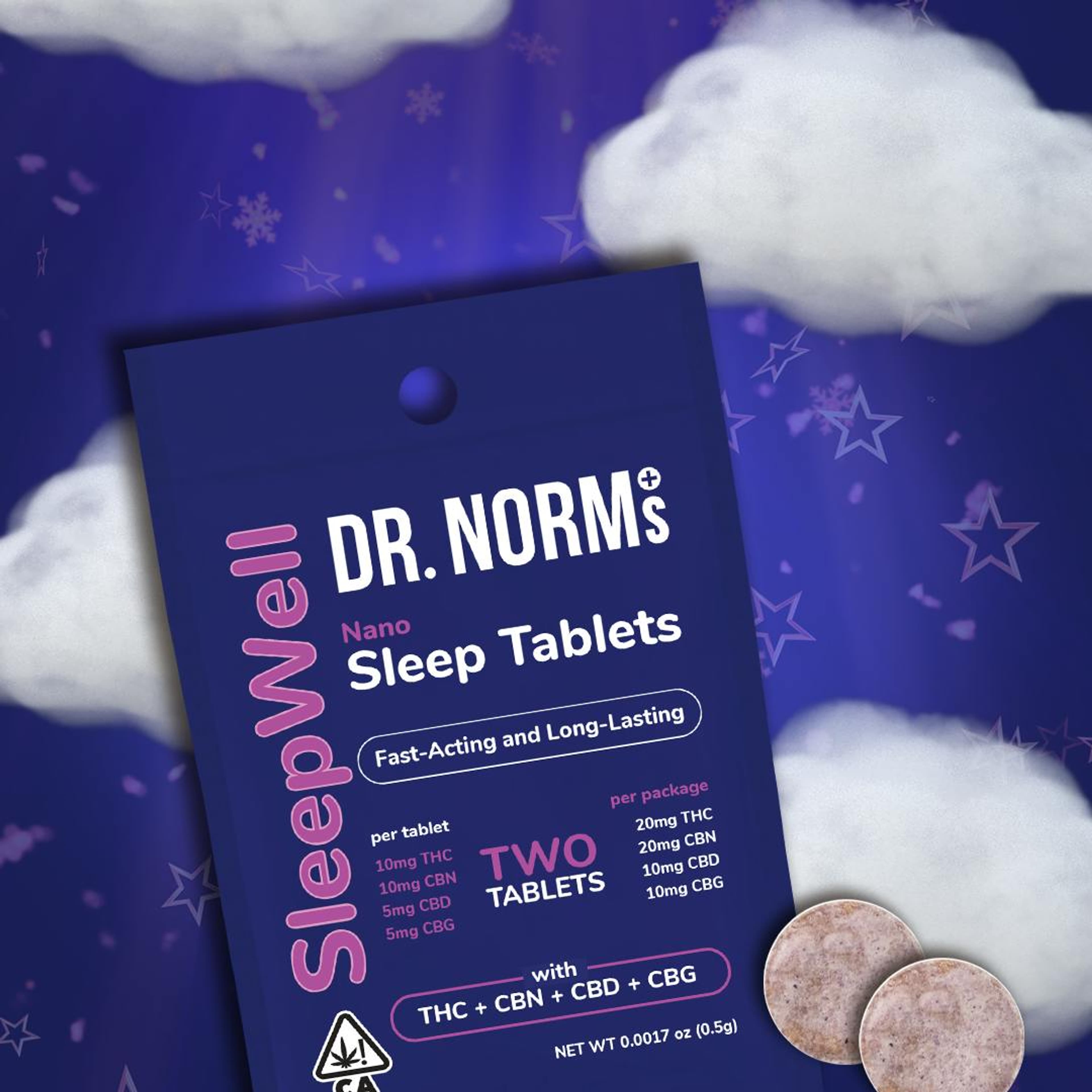 Trial - SleepWell Tablets CBN 2ct - Dr. Norms - - $6 - Pill