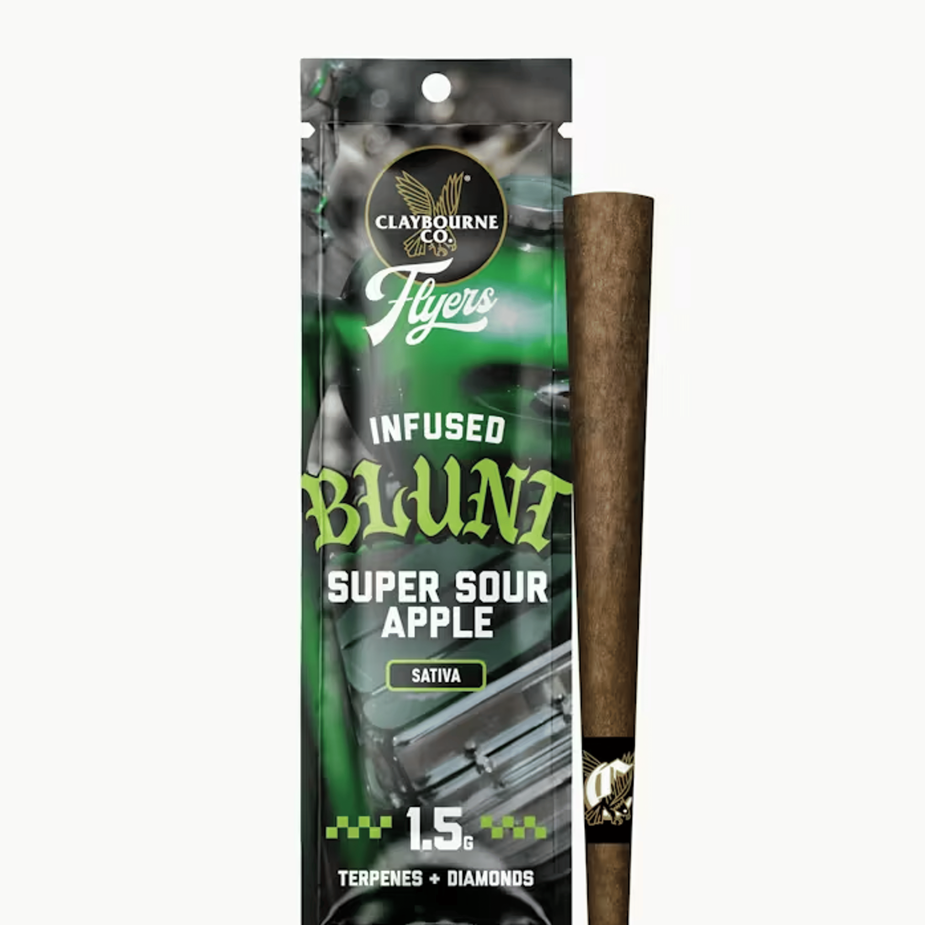 Super Sour Apple 1.5G Infused Blunt - Claybourne Co. - - $24 - Preroll