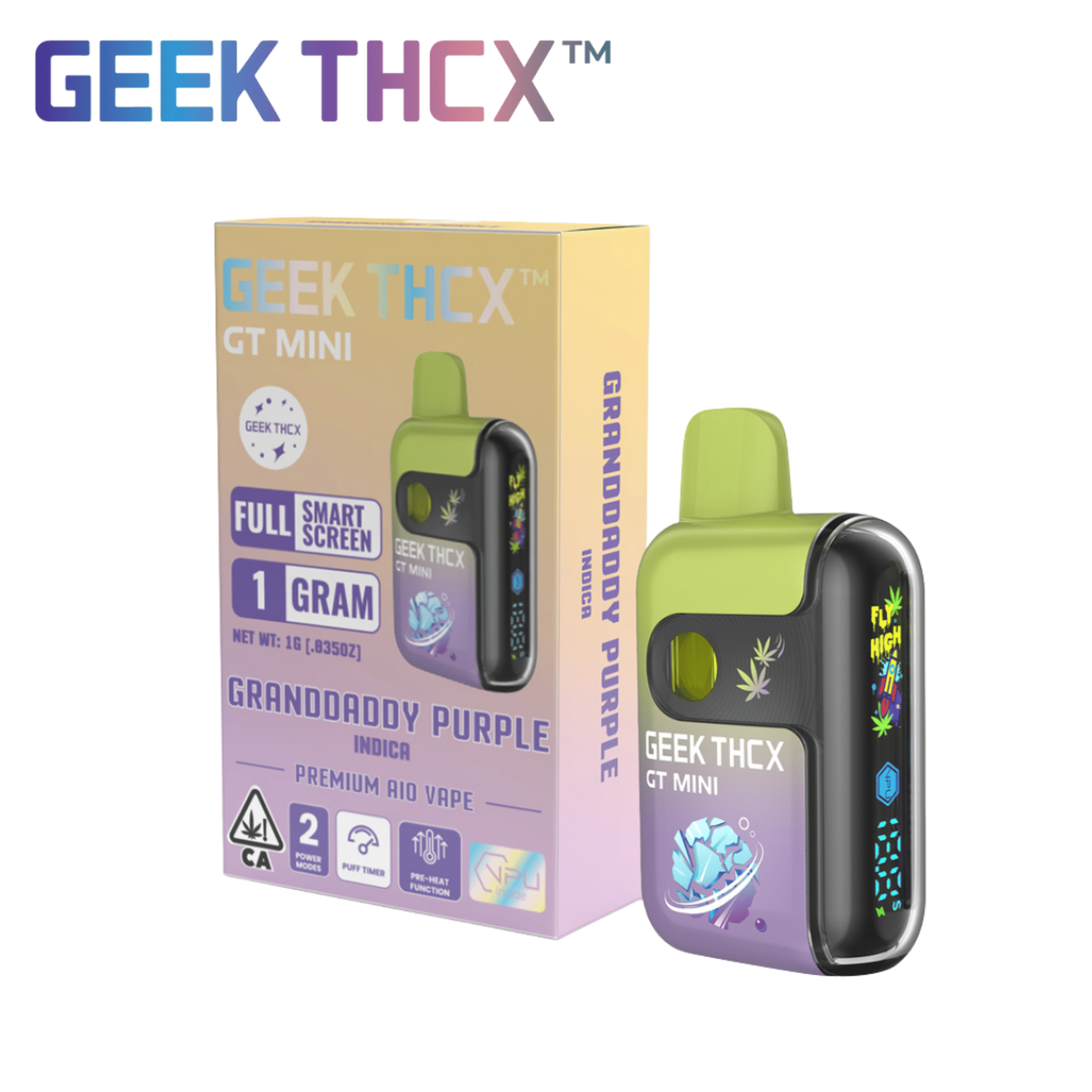 Geek THCX - Granddaddy Purple - GT Mini Disposable - 1g - Geek THCX - GDP - $24.99 - Disposable Vapes