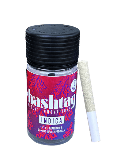 Platinum OG - .5g Hash & Diamond Infused Prerolls(5pk) - Hashtag - .5g PR Pack - Indica - $25 - Infused Preroll Pack