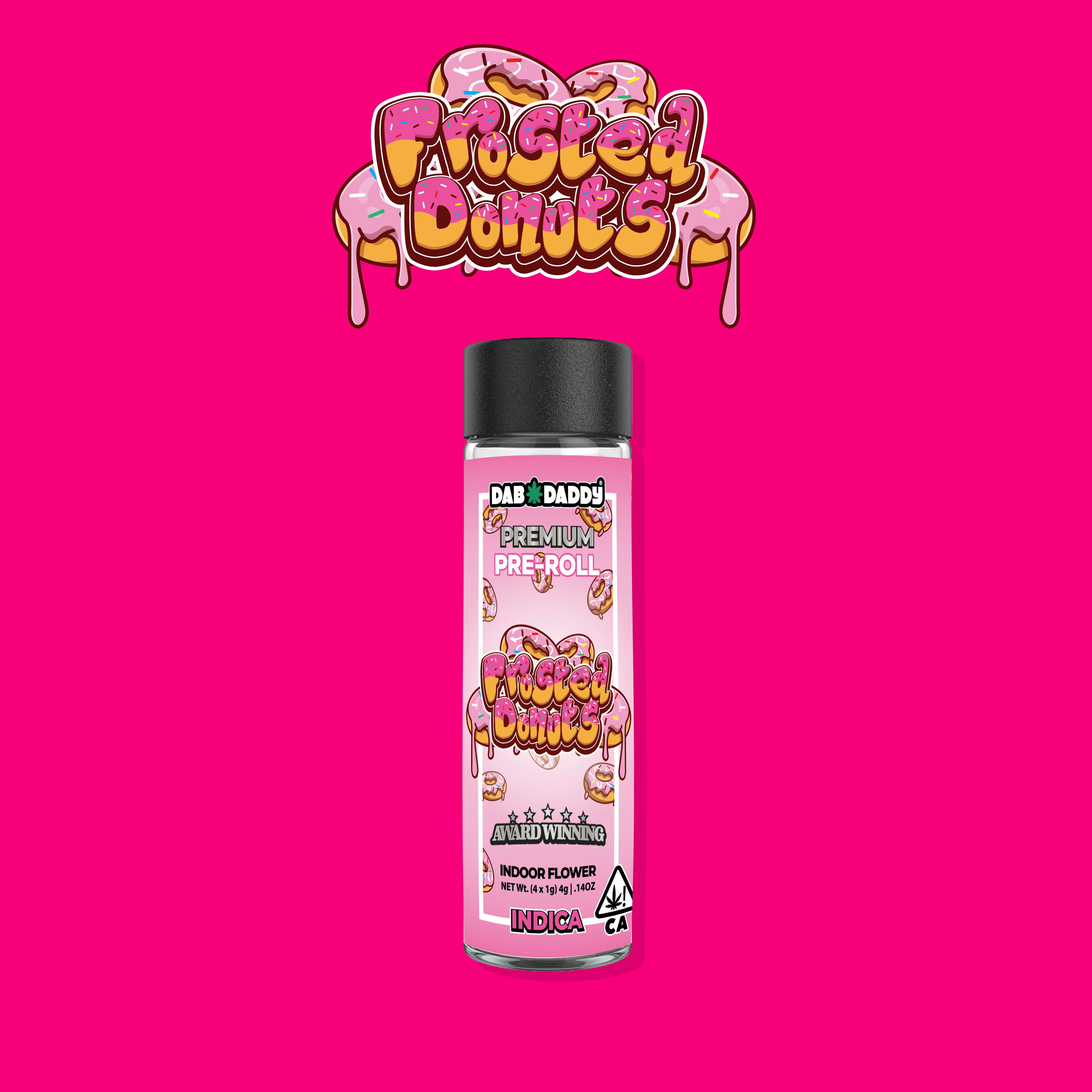 Frosted Donuts Pre-Rolls (4x1g) 4g Premium Indoor Flower - DAB DADDY -  - $21.50 - Pre-Rolls