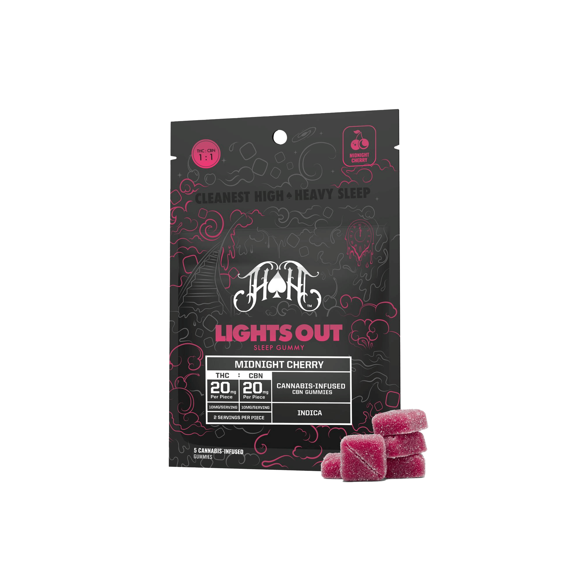 Midnight Cherry Gummies - Mini Pack - Heavy Hitters - 2 Gummies - $9.99 - Edibles