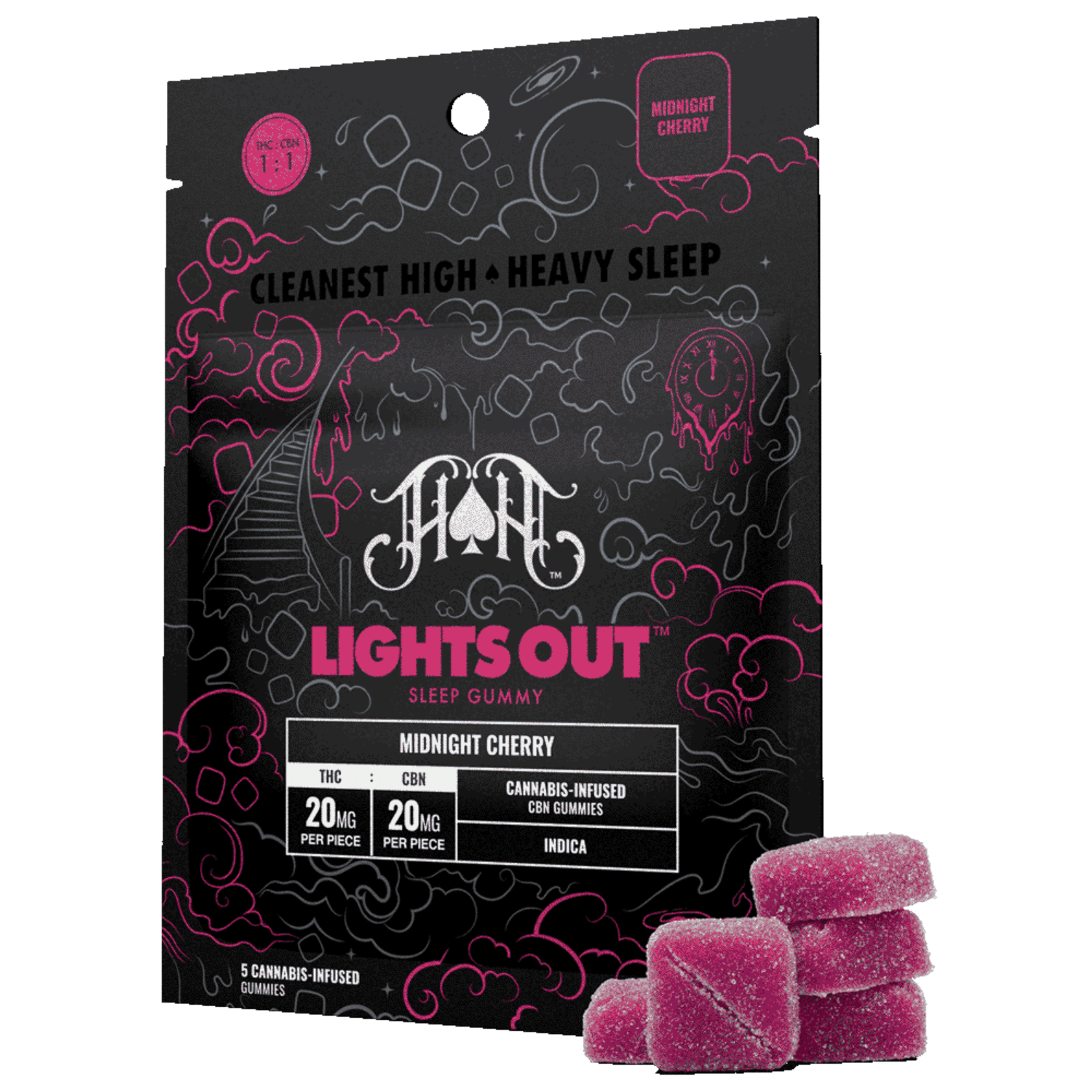Midnight Cherry CBN Gummies 100mg - Heavy Hitters - - $18.75 - Edible