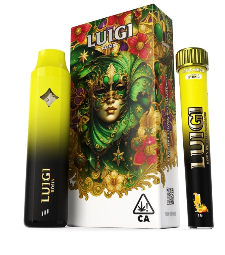 Luigi - Rosin Citrus Mimosa AIO 1g + Infused Bubble Hash Rosin Pre-Roll 1G PROMO - Luigi - Luigi - Rosin Citrus Mimosa AIO 1g + Infused Bubble Hash Rosin Pre-Roll 1G PROMO - $72 - Disposable