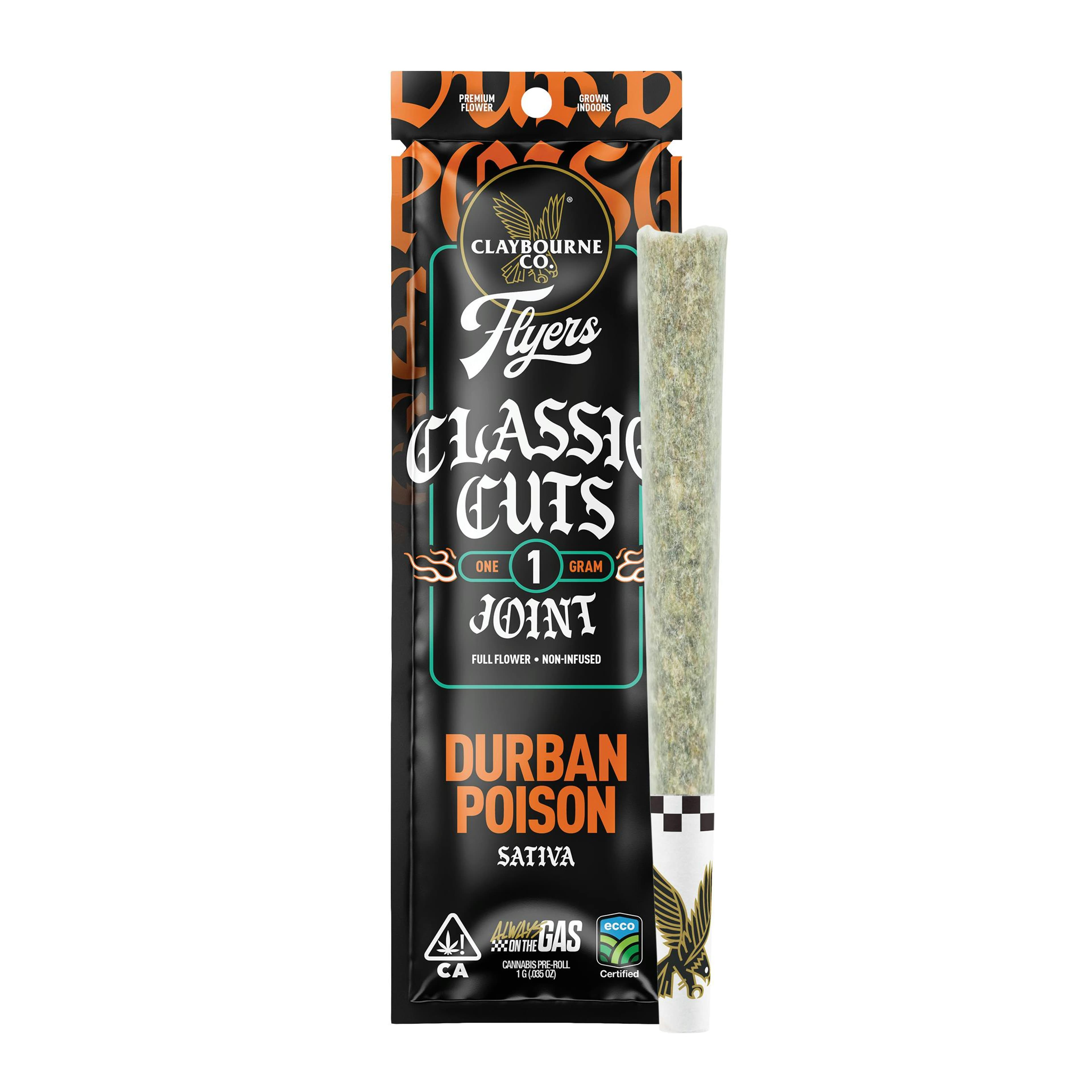 Claybourne: Durban Poison Pre-Roll | Classic Cuts | Full Flower - 1g - Claybourne Co. - - $14 - Pre-Rolls