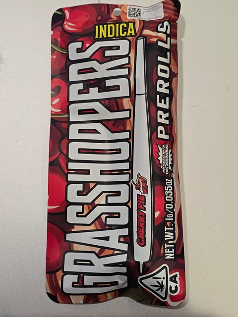 Grasshoppers - Indica Cherry Pie infused 1g Pre Roll