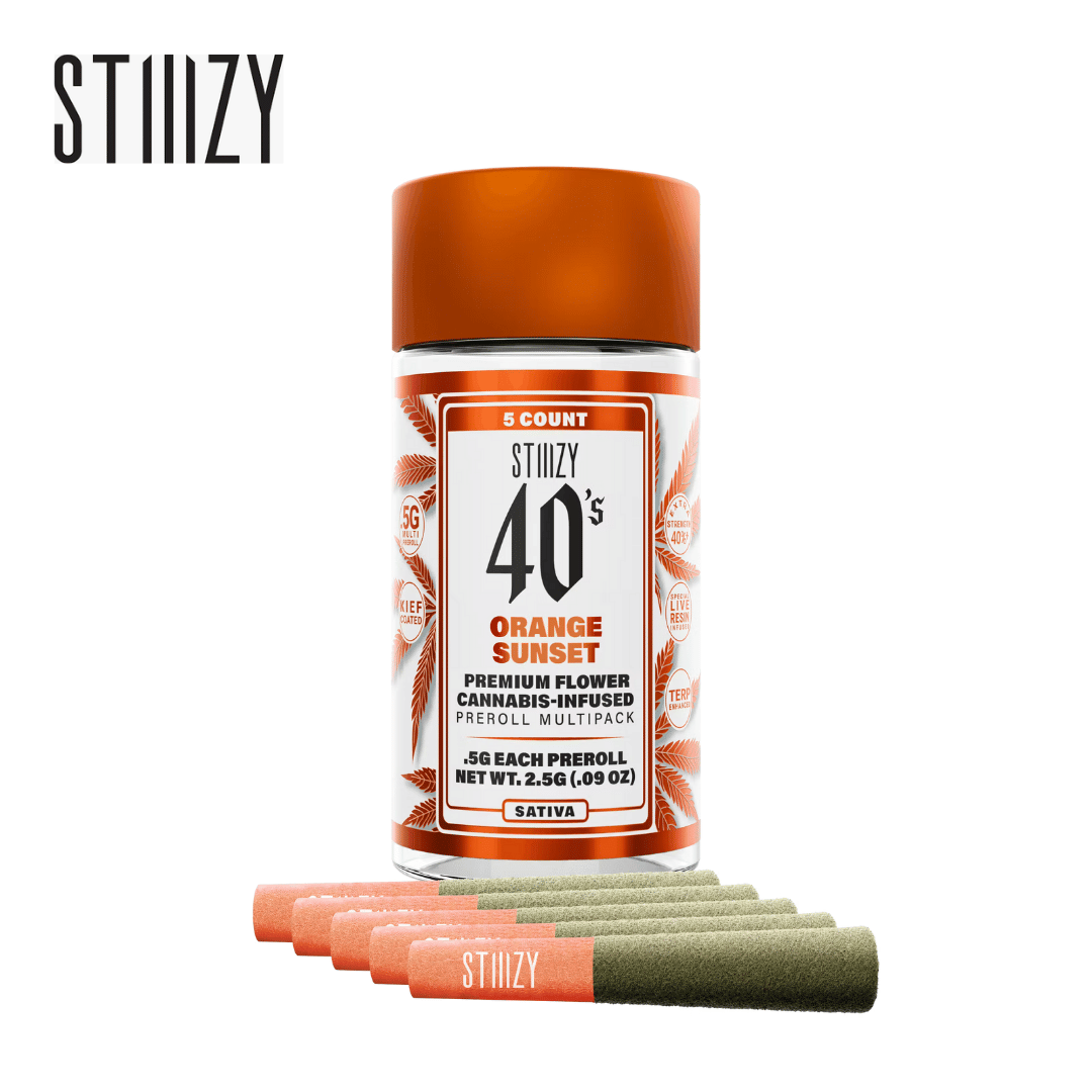 Stiiizy 40's- Orange Sunset - 5 Infused Pre-Roll Pack - 2.5g - Stiiizy - Orange Sunset - $24.99 - Pre-Roll Packs