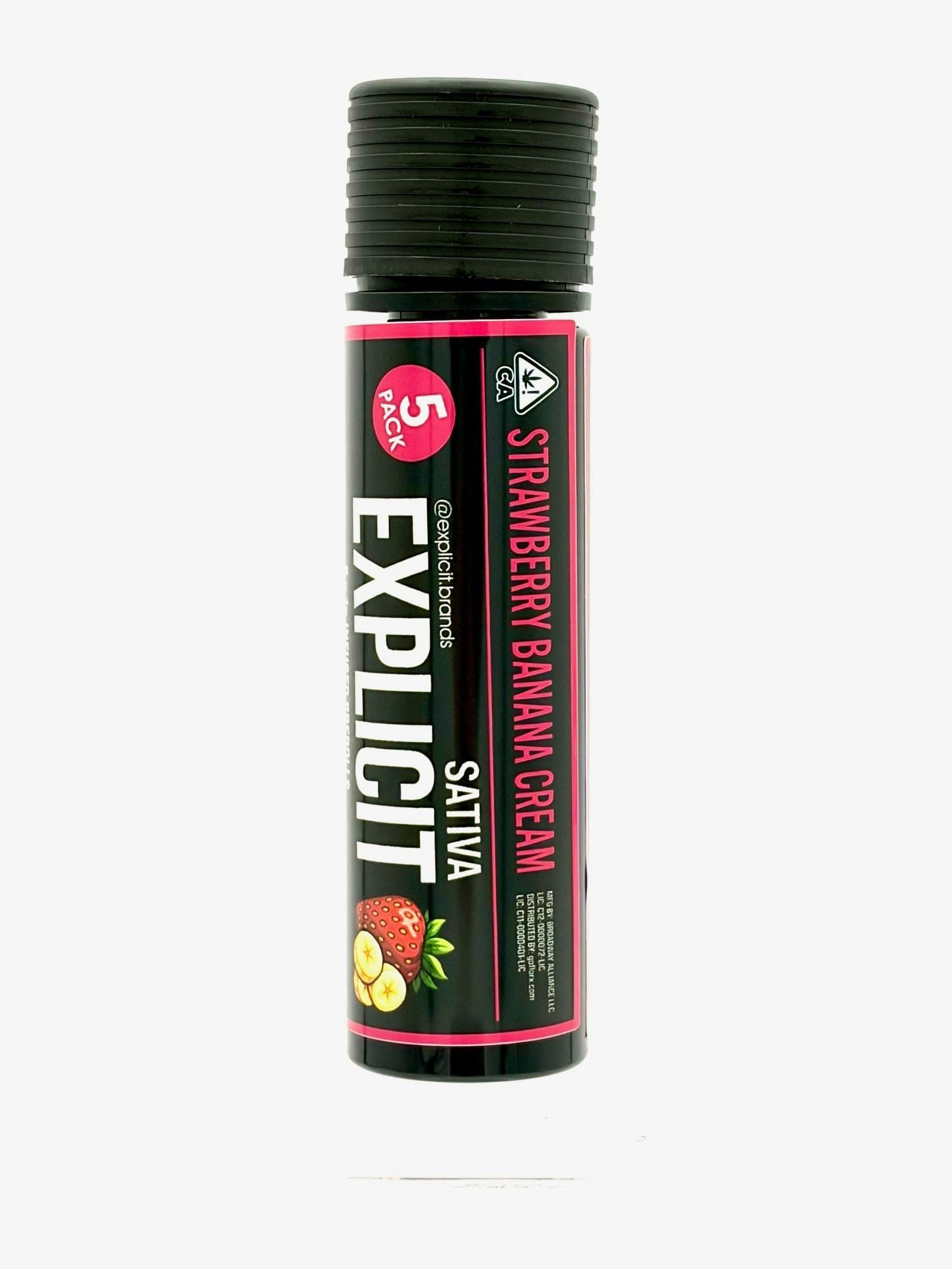 Strawberry Banana Cream Infused Pre-roll 5pk- 5g - Explicit -  - $25 - Flowers