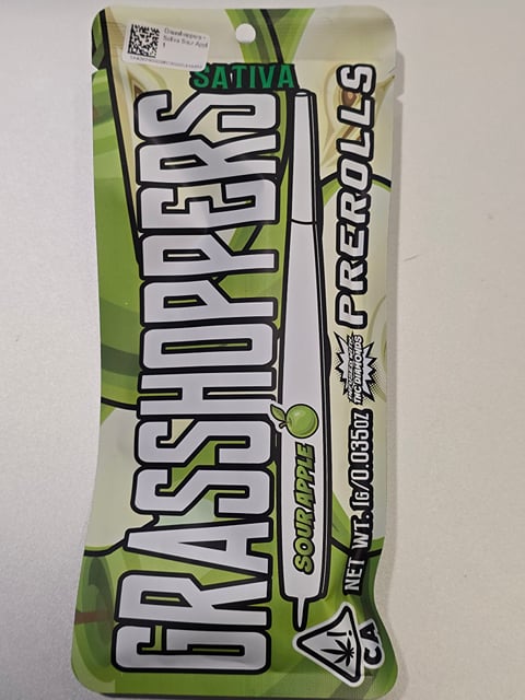 Grasshoppers - Sativa Sour Apple 1g Pre Roll