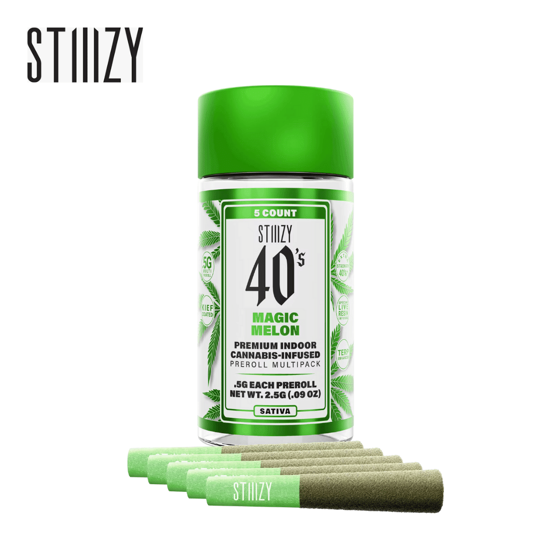 Stiiizy 40's - Magic Melon - 5 Infused Pre-Roll Pack - 2.5g - Stiiizy - Magic Melon - $24.99 - Pre-Roll Packs