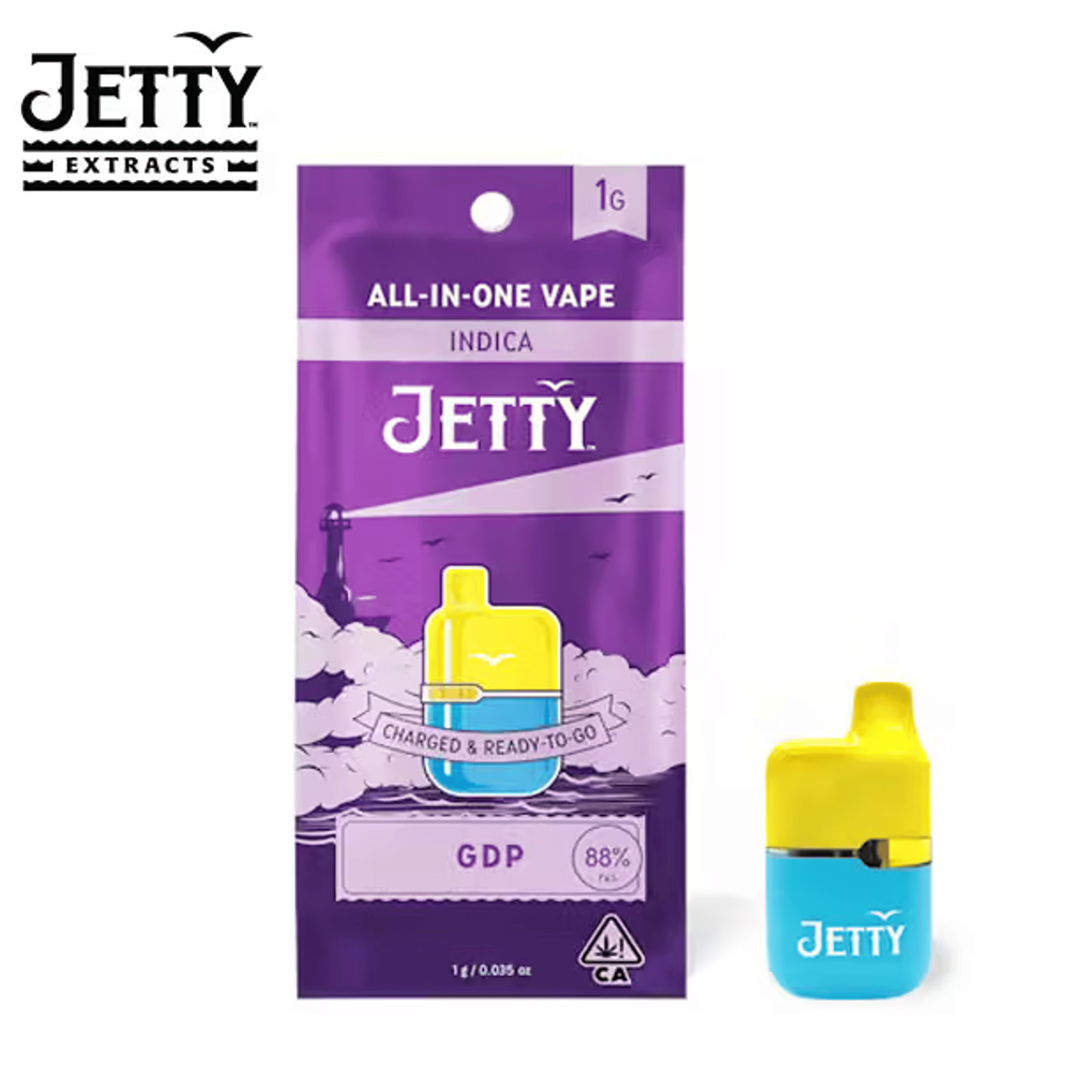 Jetty - Granddaddy Purple - High THC AIO - 1g - Jetty Extracts - AIO GDP - $29.99 - Disposable Vapes
