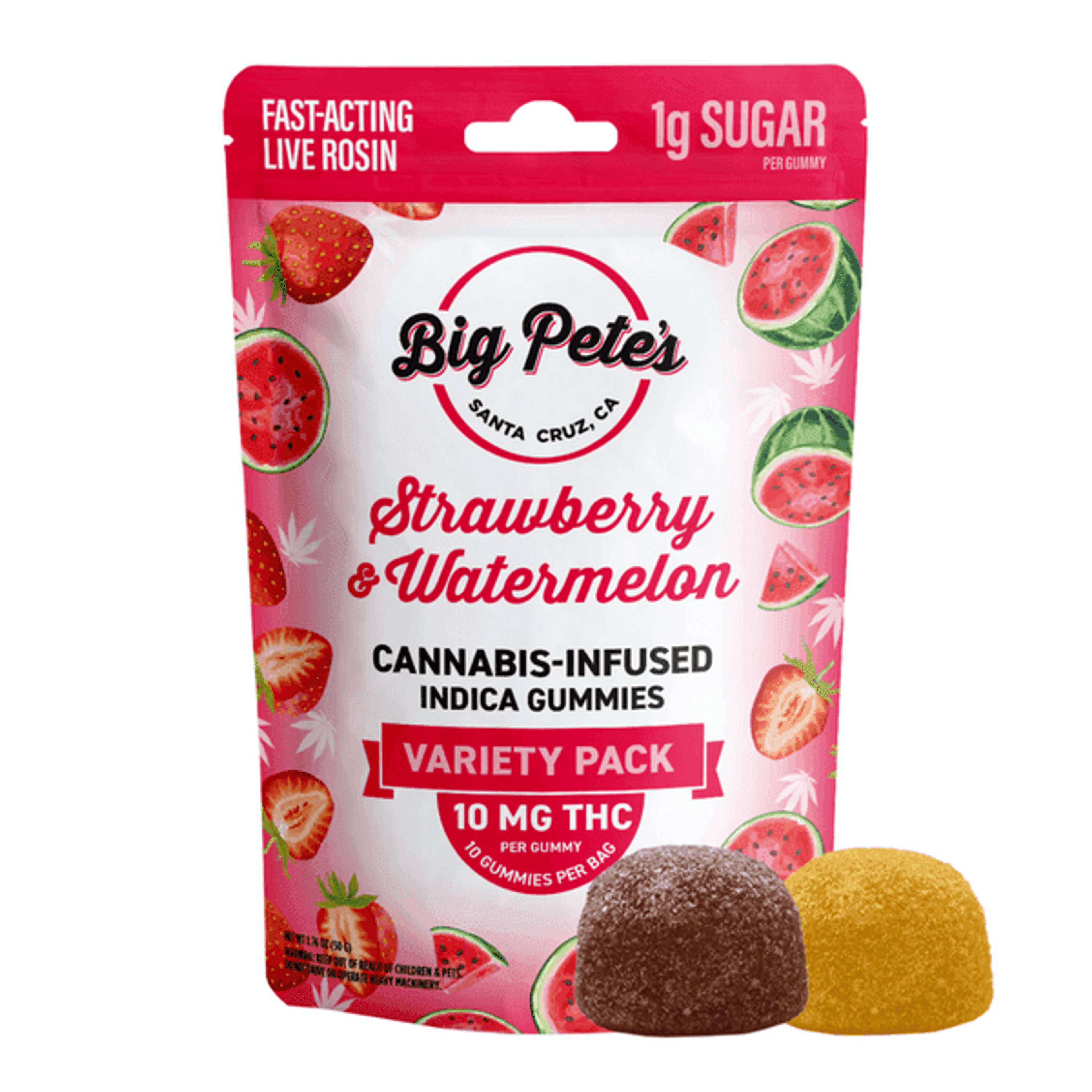 ***Strawberry & Watermelon - 100mg Rosin Gummies - Big Pete's - Gummy - Indica - $18 - Gummies