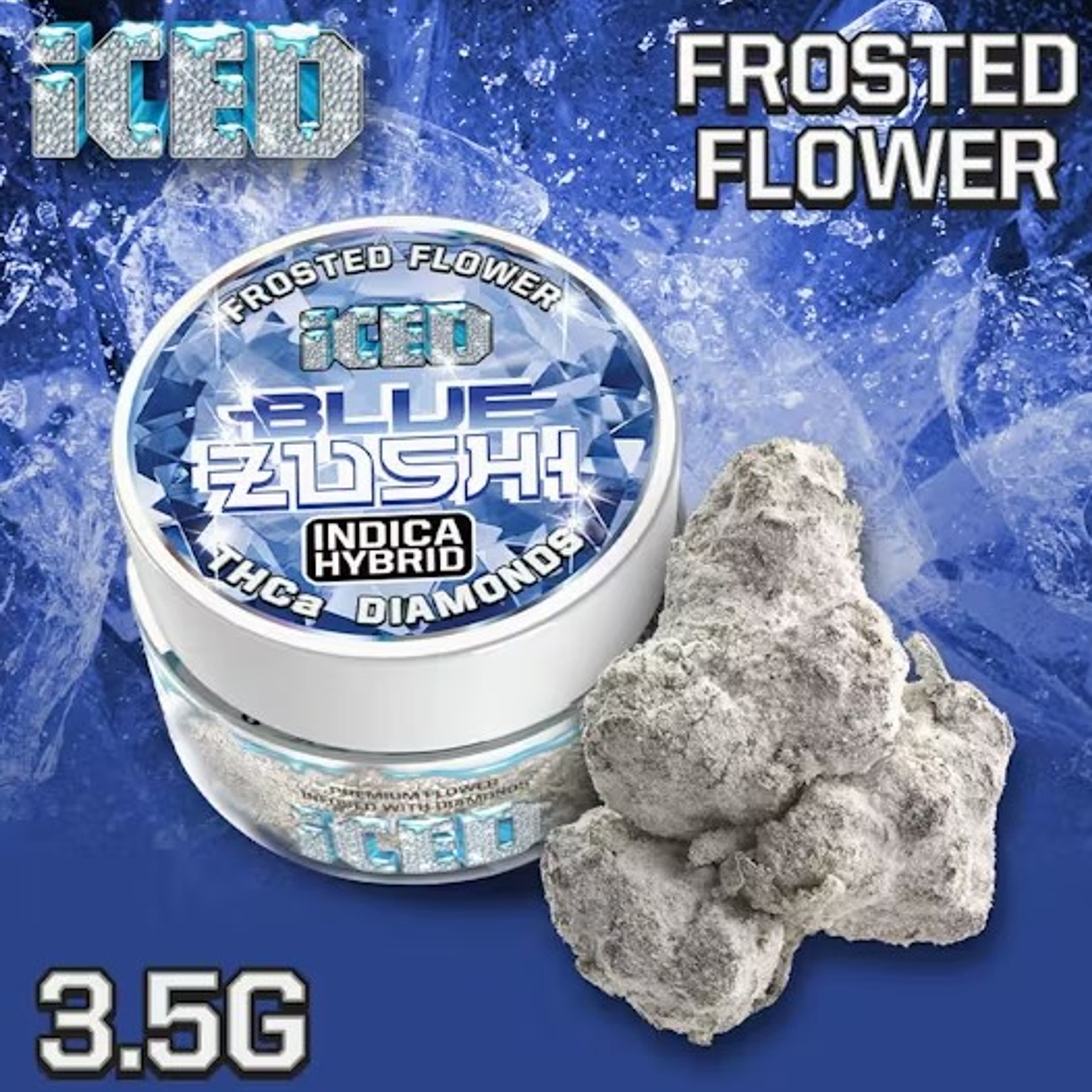 Iced - Blue Zushi - Diamonds Frosted Flower - 3.5g - Iced - 3.5 - $29.99 - Indoor Flowers