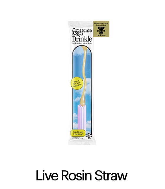 Edible rosin concentrate straw, Indica