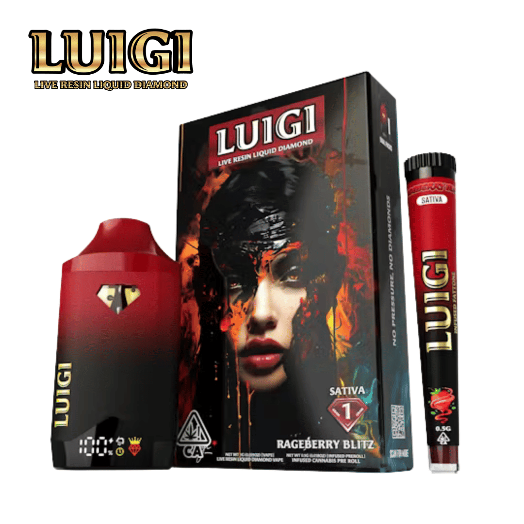 Luigi - Rageberry Blitz Live Resin Liquid Diamond AIO - 1G + 0.5g Infused Pre-roll (Dual Pack) - Luigi -  - $24.99 - Disposable Vapes