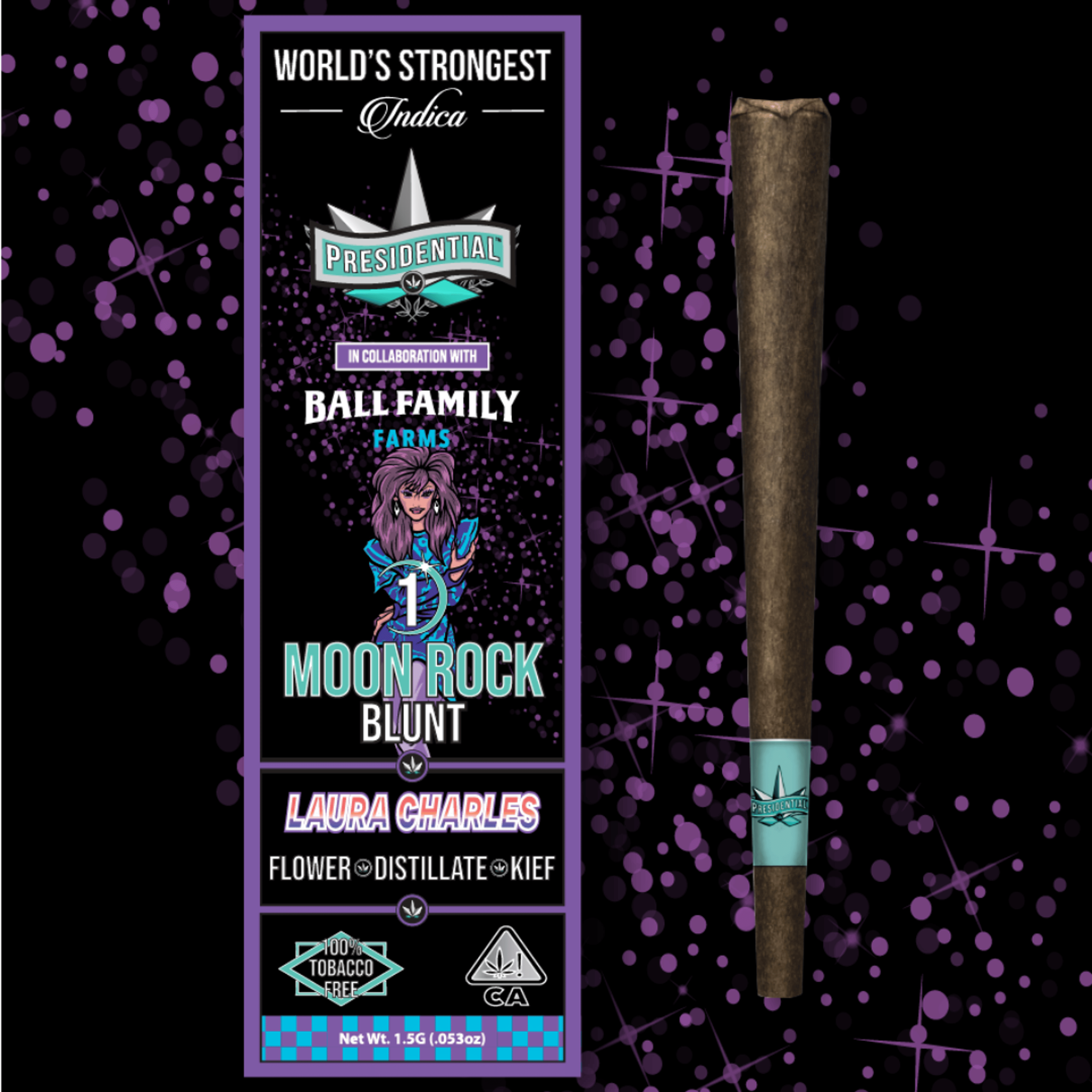 Presidential x Ball Family Farms - Laura Charles - Moon Rock Blunt - 1.5g - Presidential - Laura Charles - $19.99 - Blunts / Hash Holes