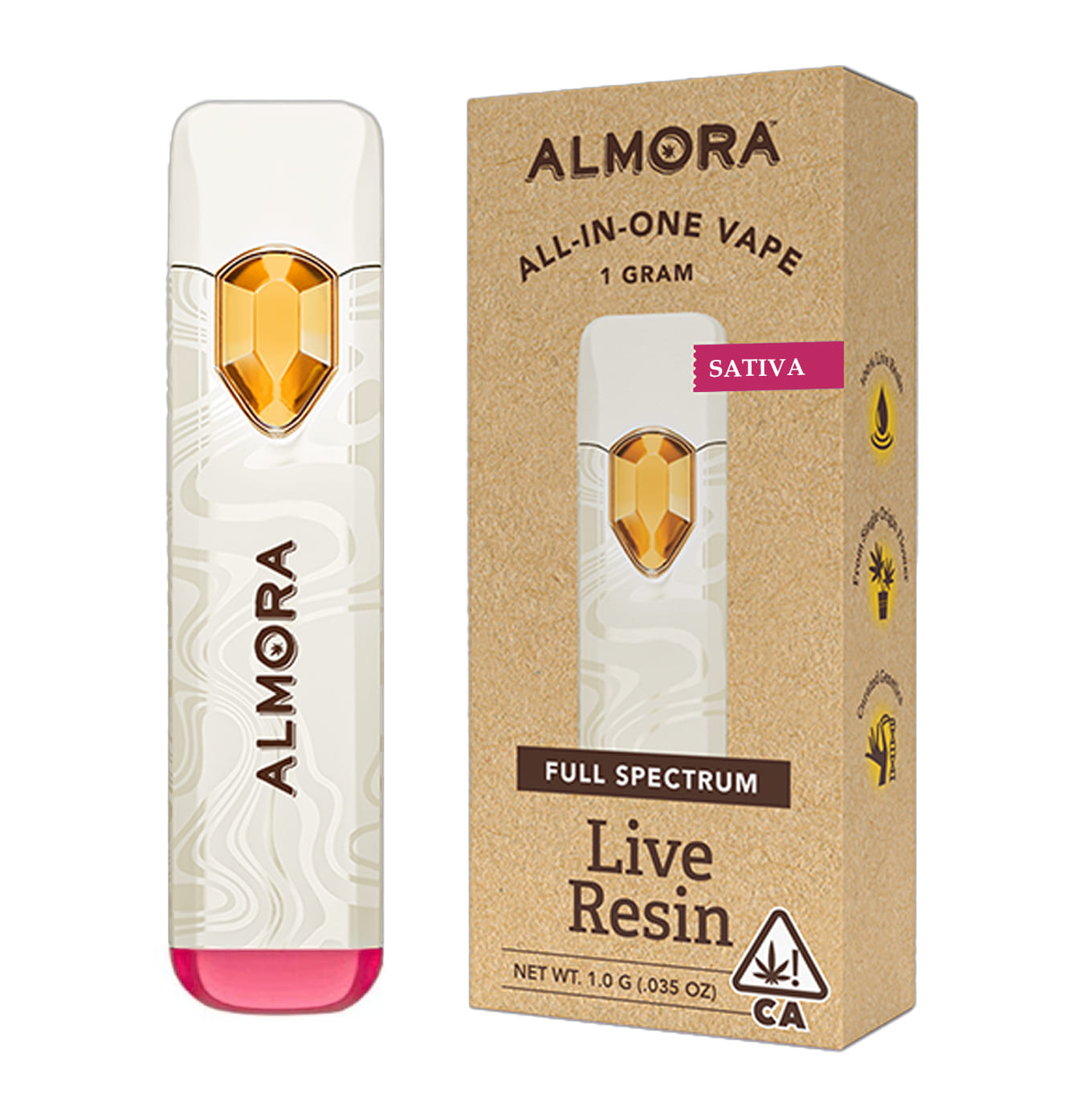 Grapefruit Haze (S) Live Resin AIO - 1g - Almora - Grapefruit Haze (S) - $32.55 - Cartridges