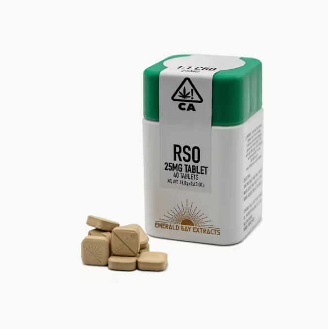 Emerald Bay: Rose 1:1 CBD RSO Tablets (25mg THC:CBD each) - 1000mg - Emerald Bay -  - $50 - Capsules/Tablets