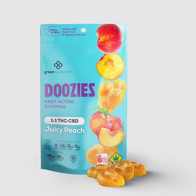 Doozies - Juicy Peach Gummies - 1:1 THC / CBD 100mg *B2G1 EVERYDAY* - Doozies -  - $6.99 - Edibles