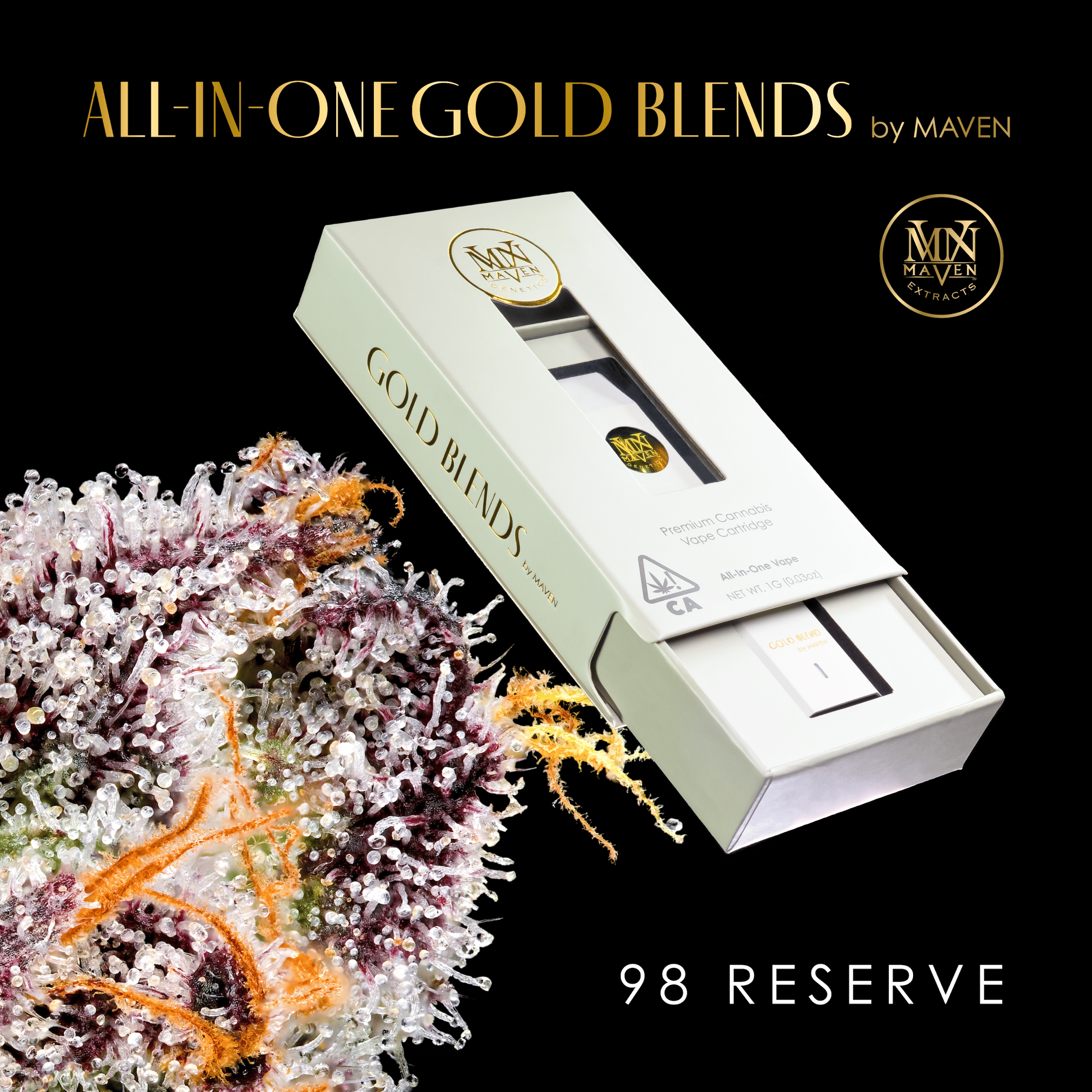 98 Reserve Blend - 1g Disposable - Maven Genetics - 1g Dispo - Indica - $27 - All-In-One (Disposables)
