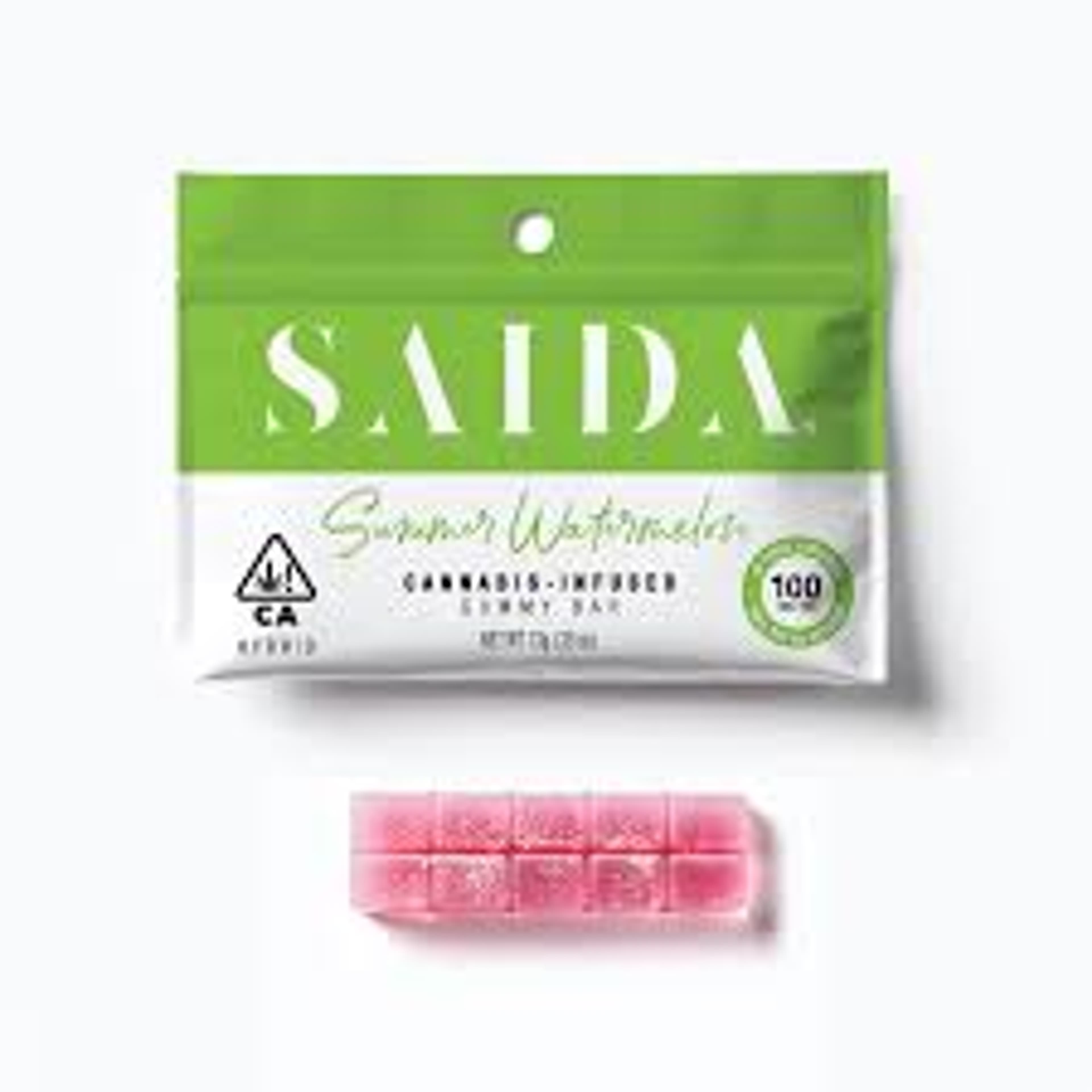 Summer Watermelon Saida Gummy Bar 100mg - SAIDA - - $7 - Edibles
