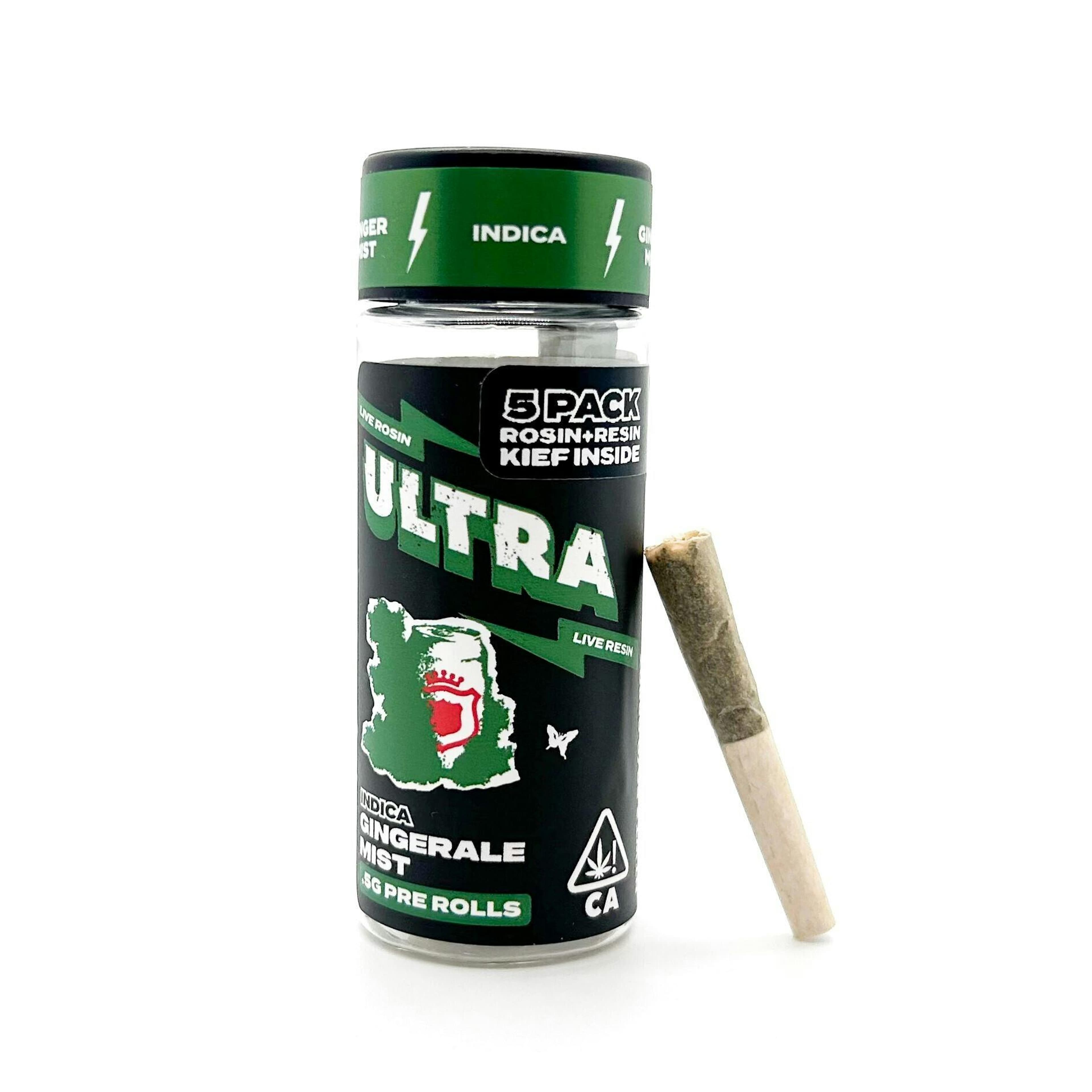 Gingerale Mist - 5pk .5g Rosin/Resin Infused Pre Rolls - ULTRA xP - - $21.75 - Pre-Rolls