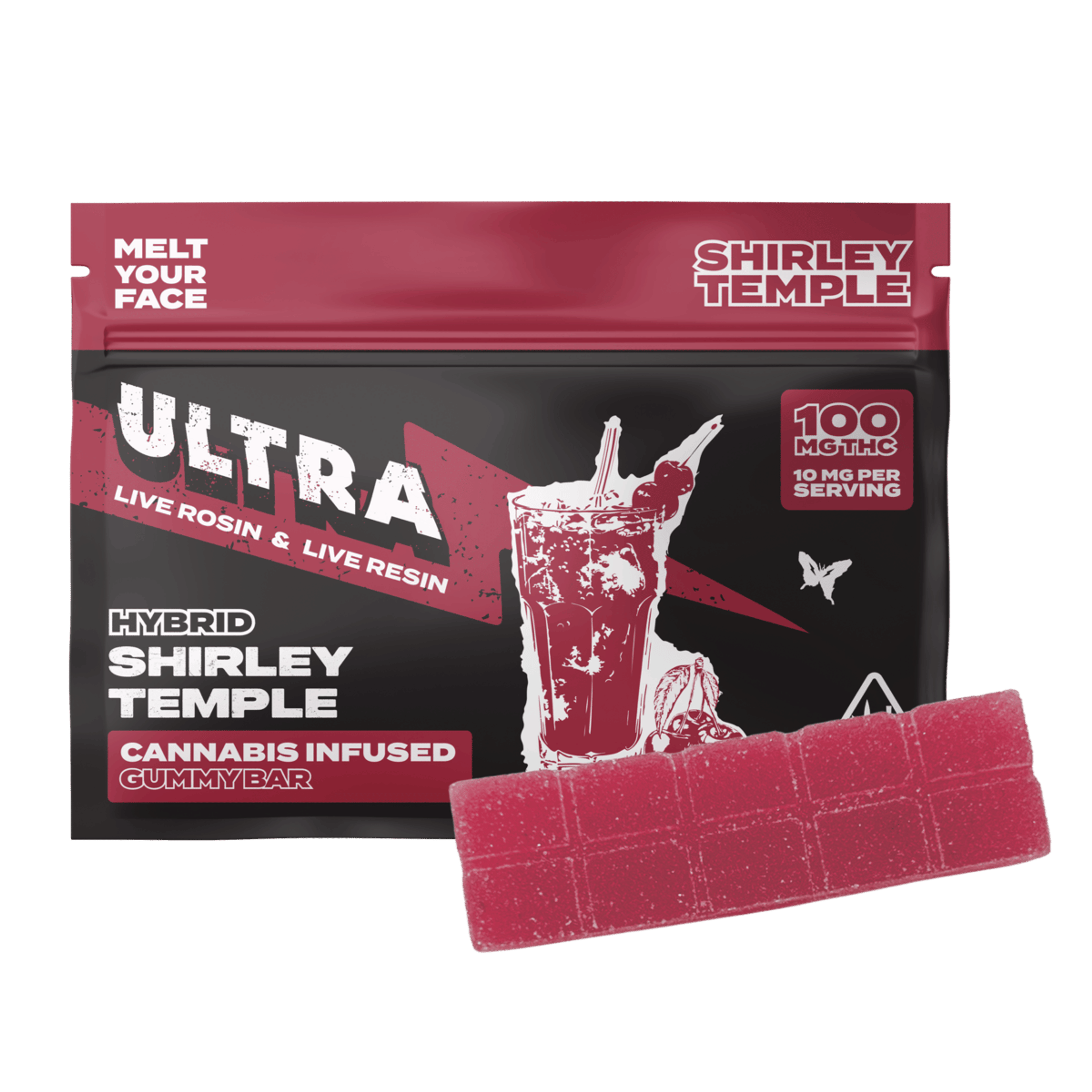 Shirley Temple - 100mg Live Rosin/Live Resin Infused Gummy Bar - ULTRA xP - - $9.75 - Edibles