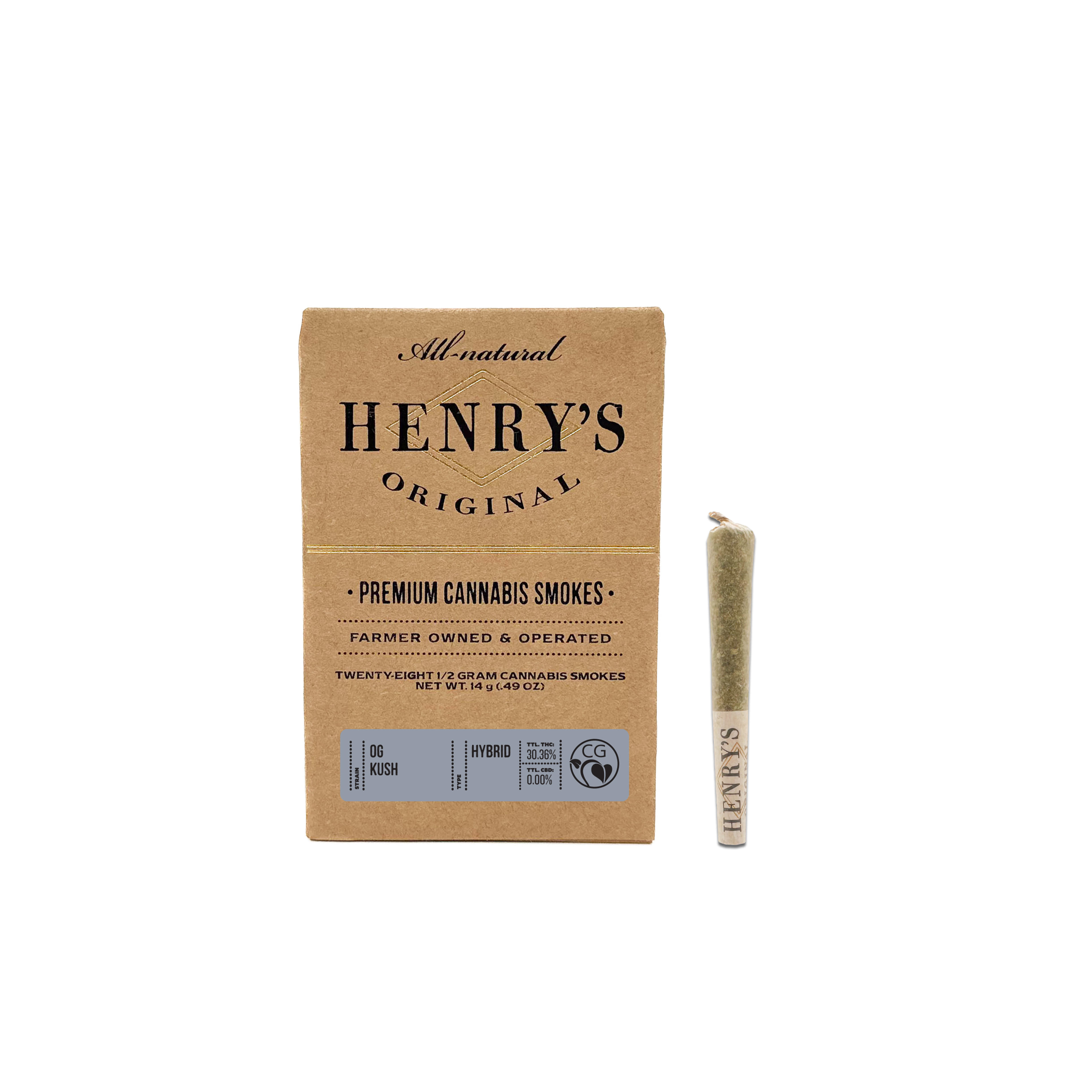 OG Kush - .5g Pre-Rolls (28pk) - Henry's Original - PR Pack - Hybrid - $85 - Pre-Roll Packs