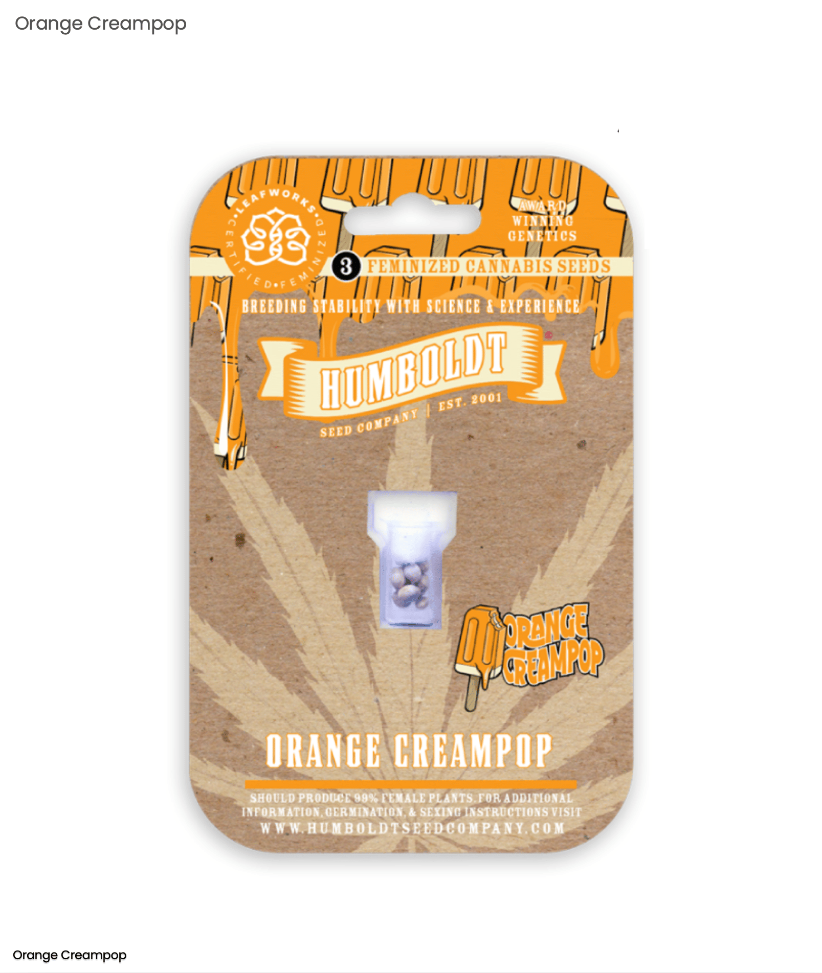 Orange Cream Pop - 10pk Feminized Seeds - Humboldt Seed Company - Fem Seed - Sativa Dom - $100 - Seeds