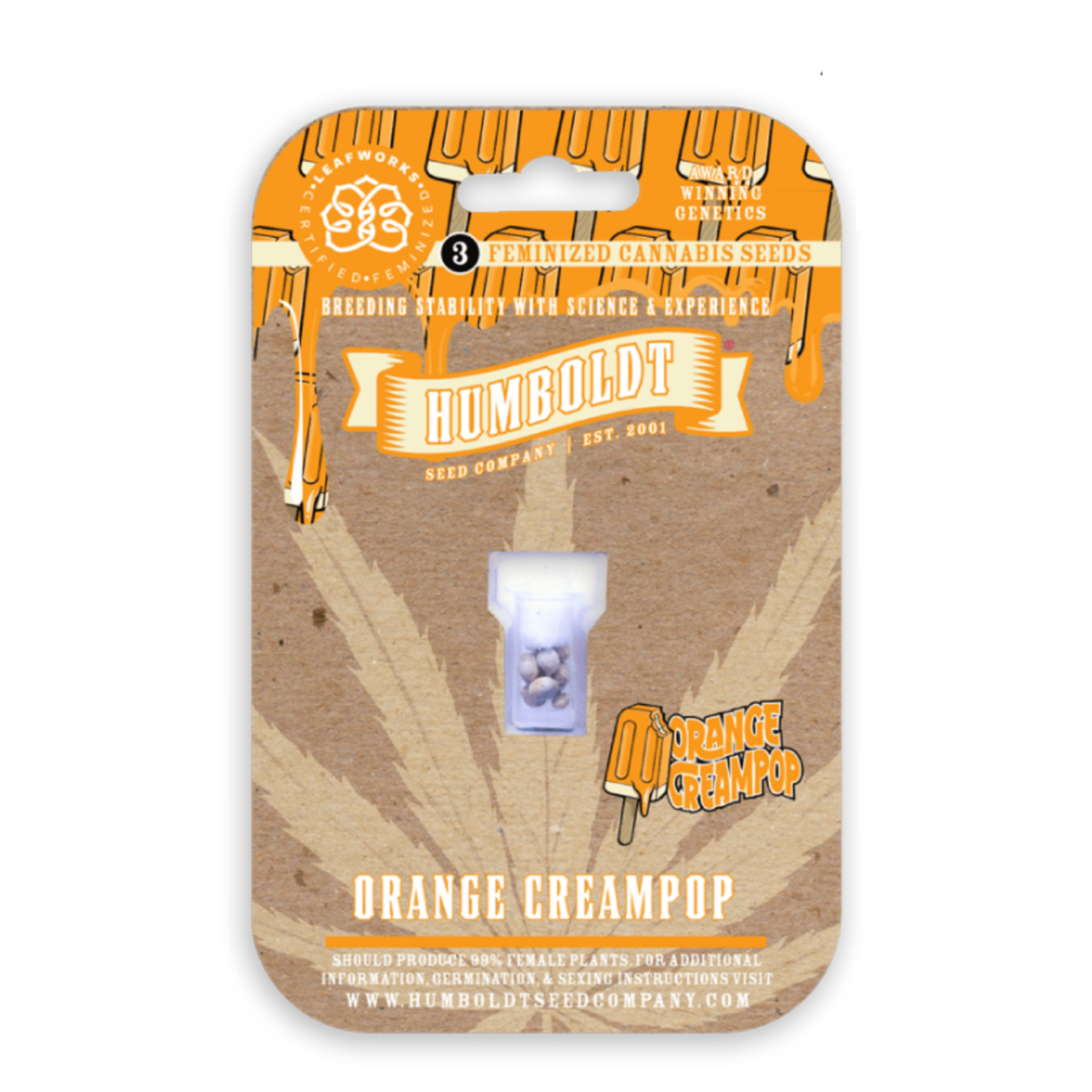 Orange Cream Pop - 10pk Feminized Seeds - Humboldt Seed Company - Fem Seed - Sativa Dom - $100 - Seeds