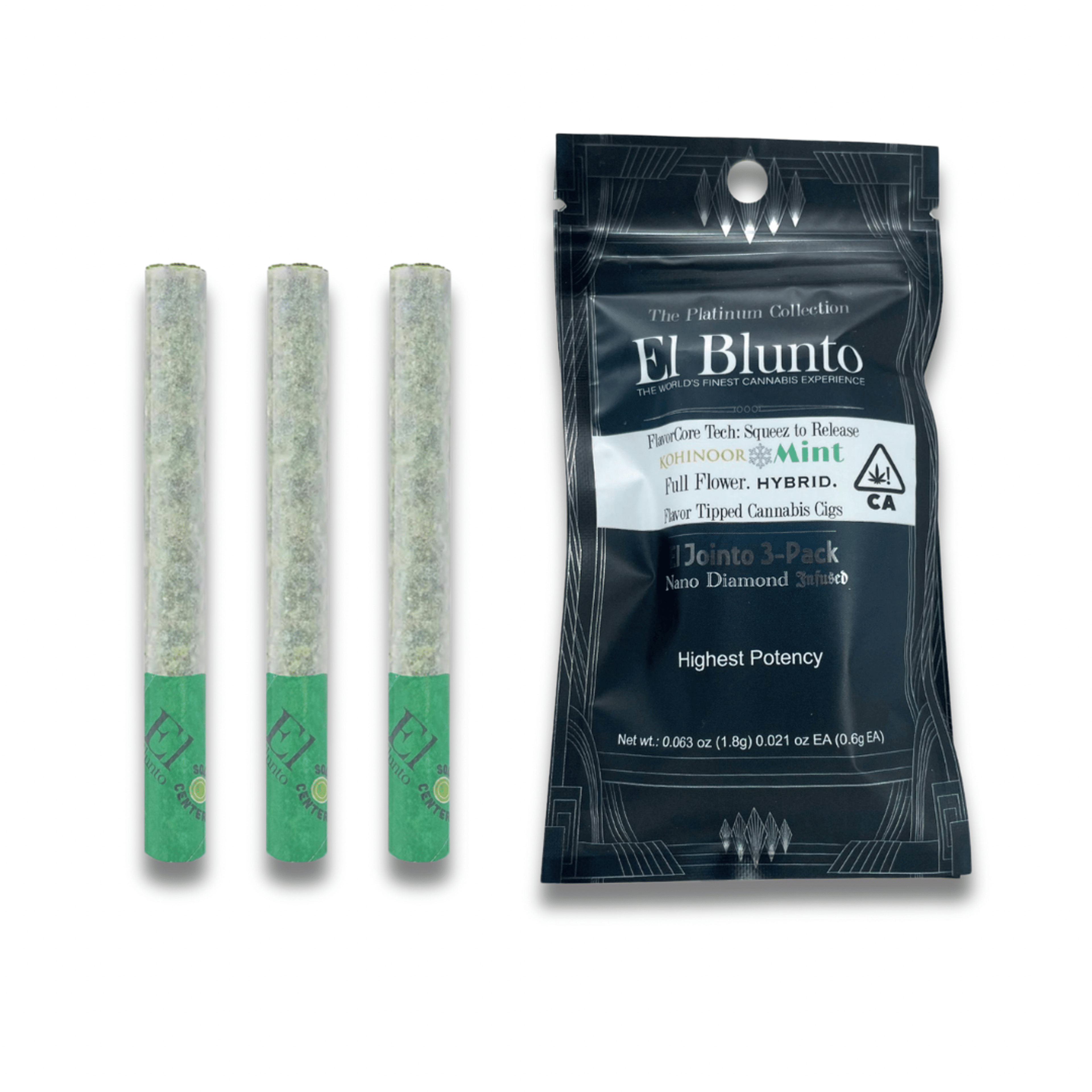 KOHINOOR MINT 3PK 1.8 FLAVOR CORE - EL BLUNTO - - $22.50 - Pre-Rolls